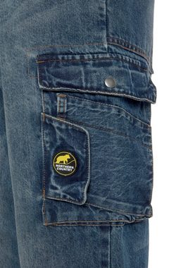 Northern Country Arbeitshose Multipocket Jeans (aus 100% Baumwolle, robuster Jeansstoff, comfort fit) mit dehnbarem Bund, mit 9 praktischen Taschen