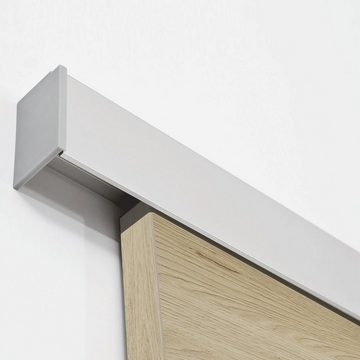 inova wohnen Schiebetür Holzschiebetür Eiche San Remo (inkl. Quadratgriff und Schienensystem), 88 x 203,5 cm