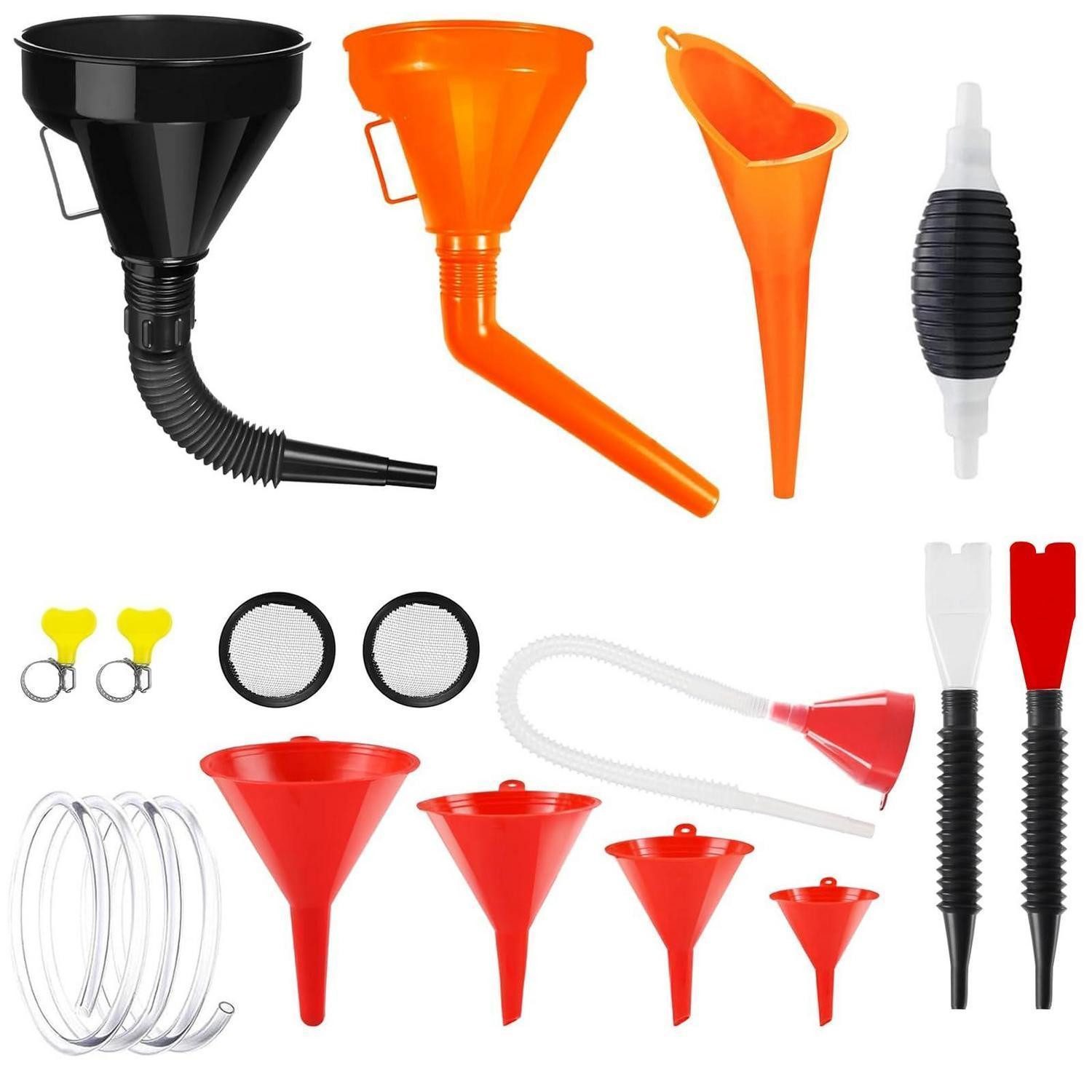 LuxusKollektion Öltrichter Einfülltrichter Set 11-teilig flexibel mit Schlauch für Benzin Öl