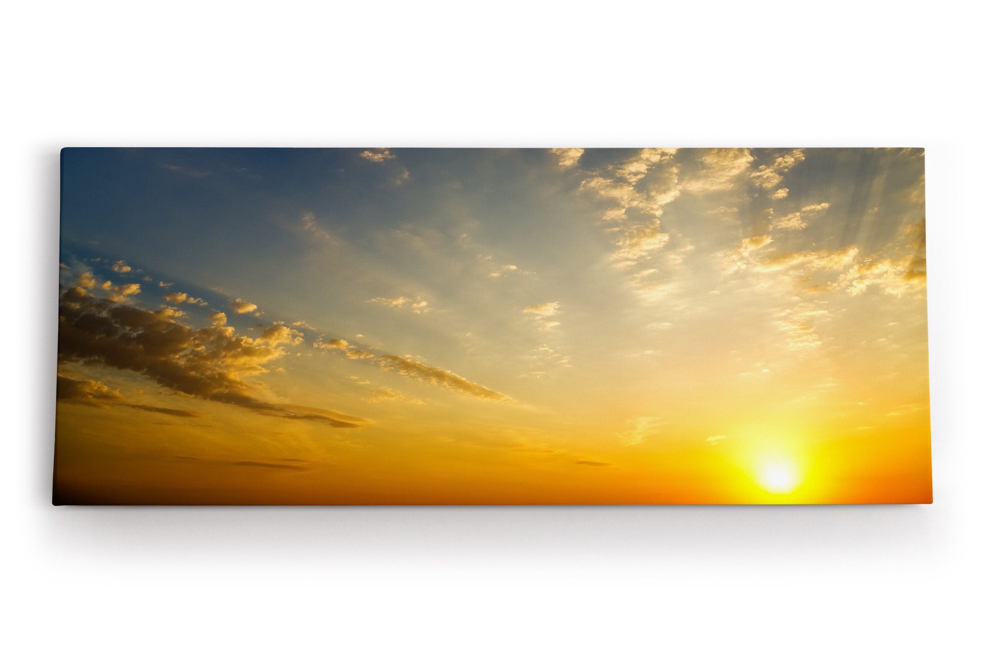 Leinwandbild Himmel Sonnenuntergang Sonne Abendröte Wolken