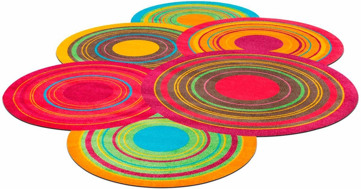 Teppich Cosmic Wohnzimmer Höhe: Colours, rutschhemmend, waschbar, 9 mm, wash+dry by bunt stufenförmig, Kleen-Tex