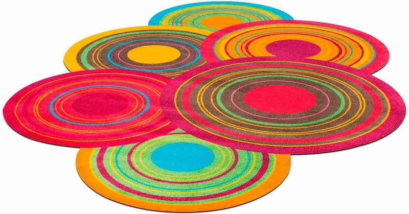 Teppich Cosmic Colours, wash+dry by Kleen-Tex, stufenförmig, Höhe: 9 mm, rutschhemmend, waschbar, Wohnzimmer