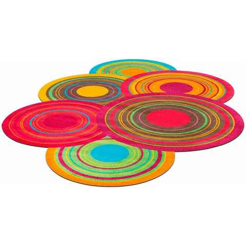 Teppich Cosmic Colours, wash+dry by Kleen-Tex, stufenförmig, Höhe: 9 mm, rutschhemmend, waschbar, Wohnzimmer