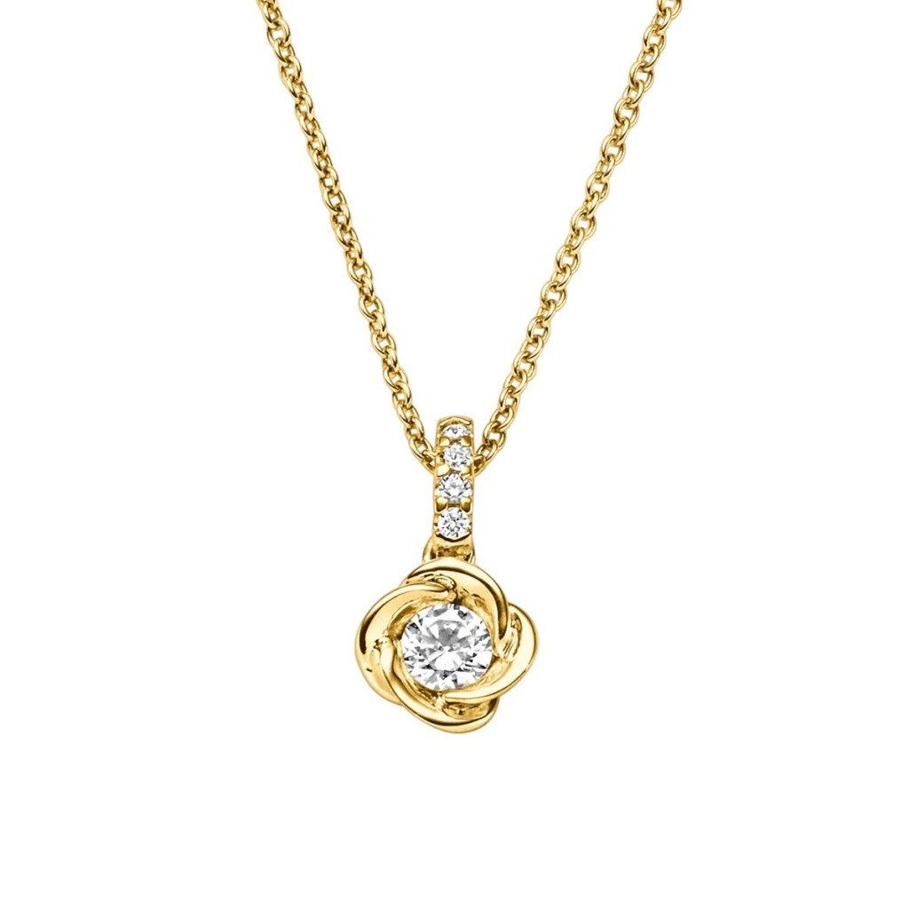 VIVENTY Kette mit Anhänger Halskette-Anhänger Zirkonia Sterling-Silber Vergoldet 788202