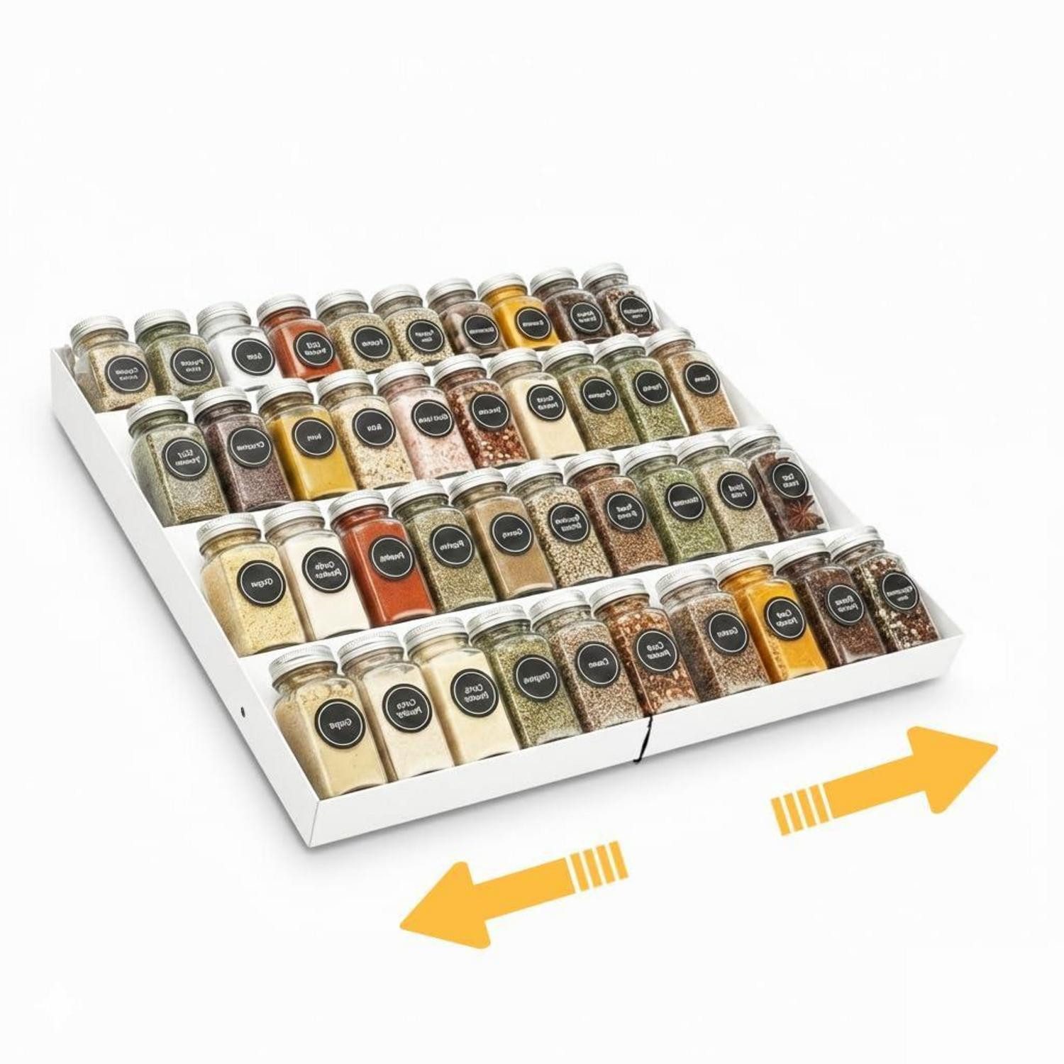 LuxusKollektion Gewürzregal Gewürzregal Schublade ausziehbar weiß, 1-tlg.