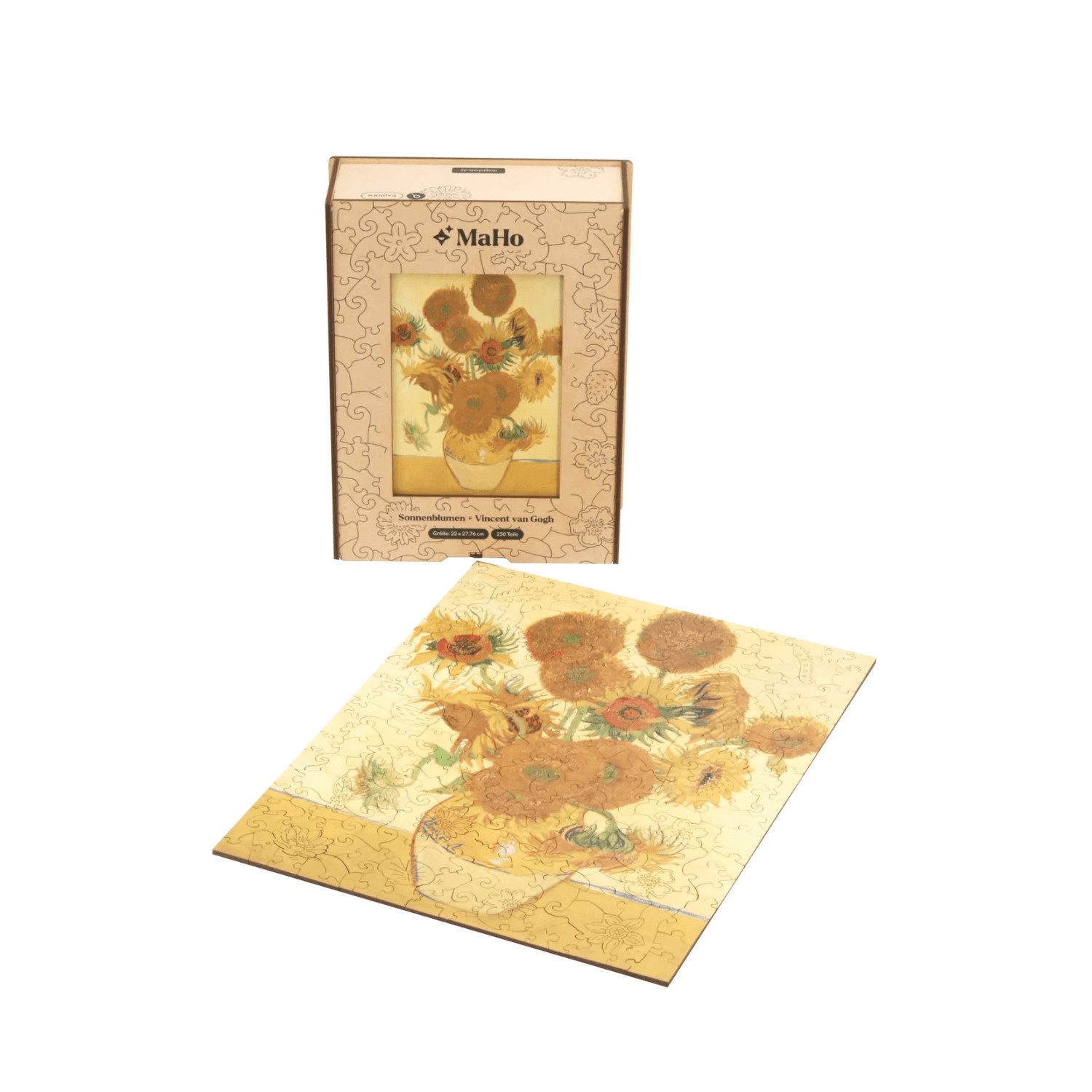 MagicHolz Puzzle Sonnenblumen Vincent van Gogh Holzpuzzle (2D), 250 Puzzleteile, Künstler: Vincent van Gogh