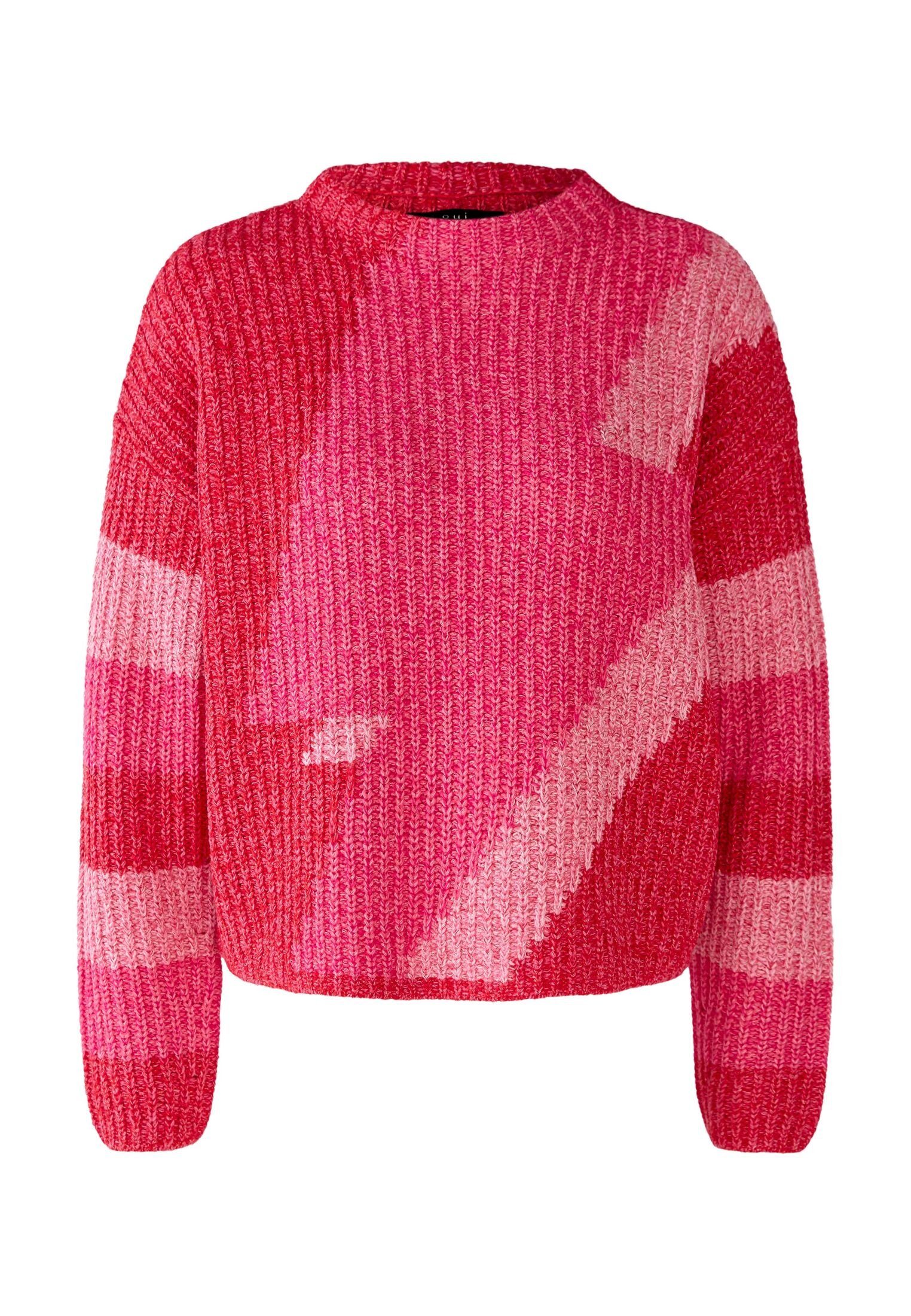 Oui Set Oui Strickpullover Pullover Baumwollmischung rot | 