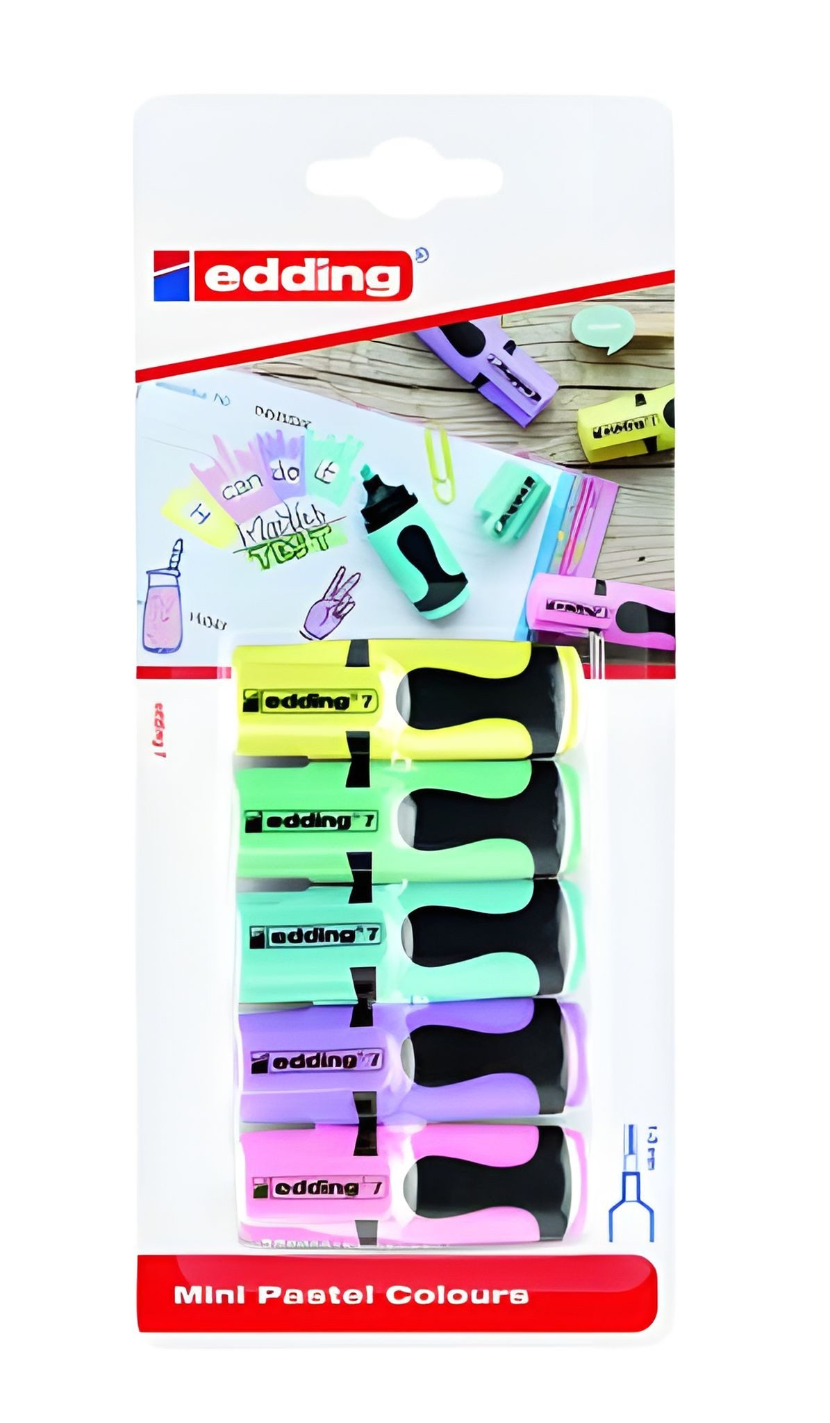 edding Marker Edding Mini Textmarker 7 5er-Blister sortiert pastell