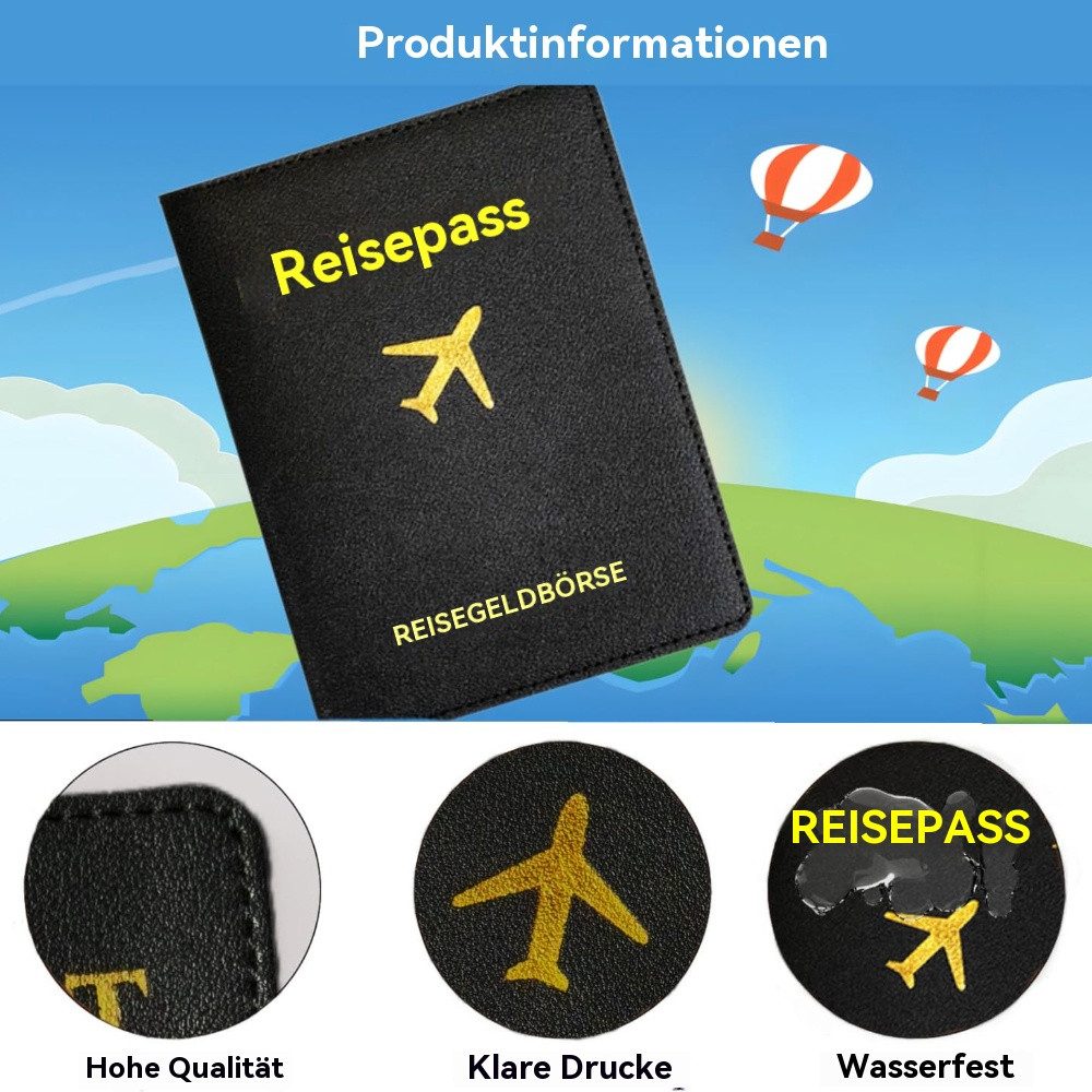 Blusmart Gepäckanhänger Reisepasshülle und Kofferanhänger Set (Passport Cover Schutzhülle Tasche, 2-St., Reisezubehör/Cardholder) Für Kreditkarten Reisepass, Ausweis und Reisedokumente