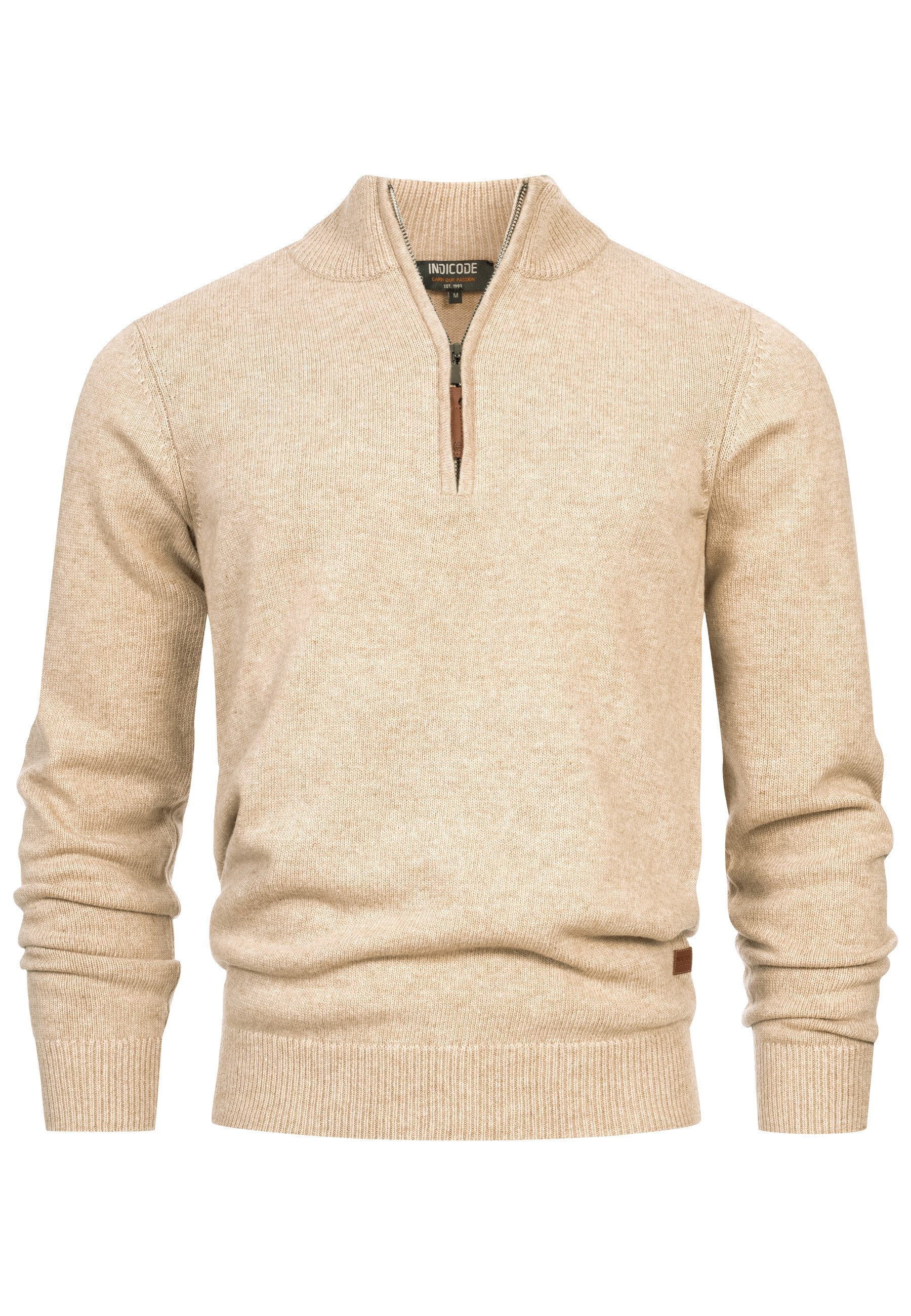 Indicode Strickpullover Herren INMargous Half-Zip Pullover Herrenpullover H günstig online kaufen