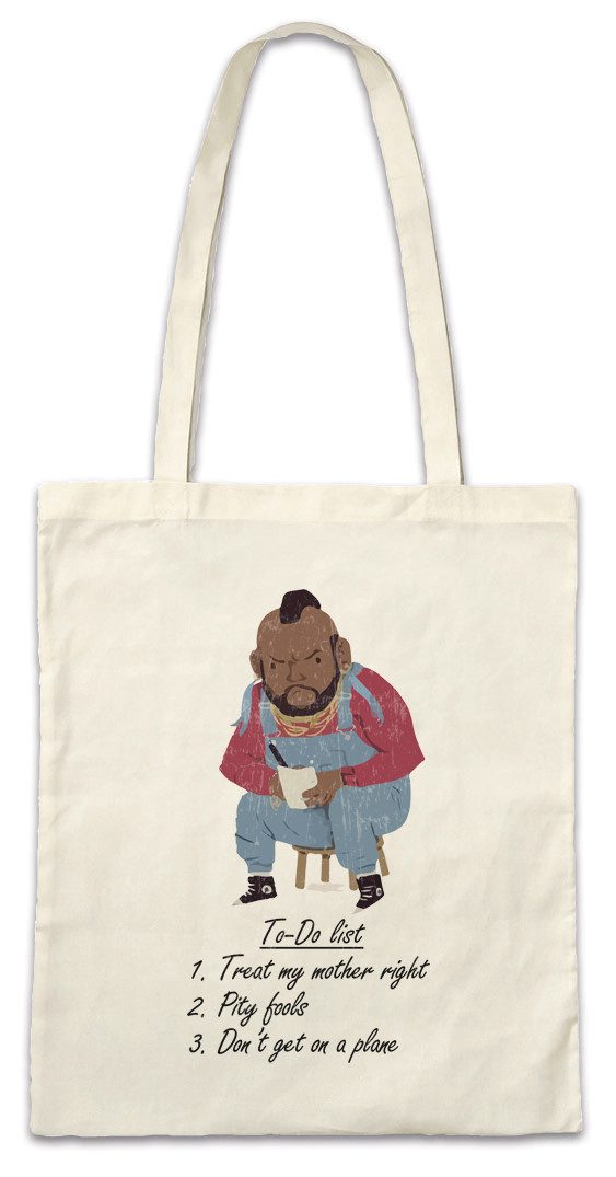Urban Backwoods Beuteltasche Ba To-Do List Stofftasche The A Murdock B. A. Team Hannibal Baracus (1-tlg), Mr. Faceman Peck T