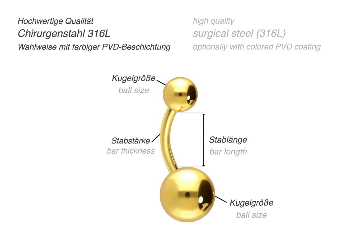 PIERCINGLINE Bauchnabelpiercing Chirurgenstahl Bananabell (Bananabells, 1-t günstig online kaufen