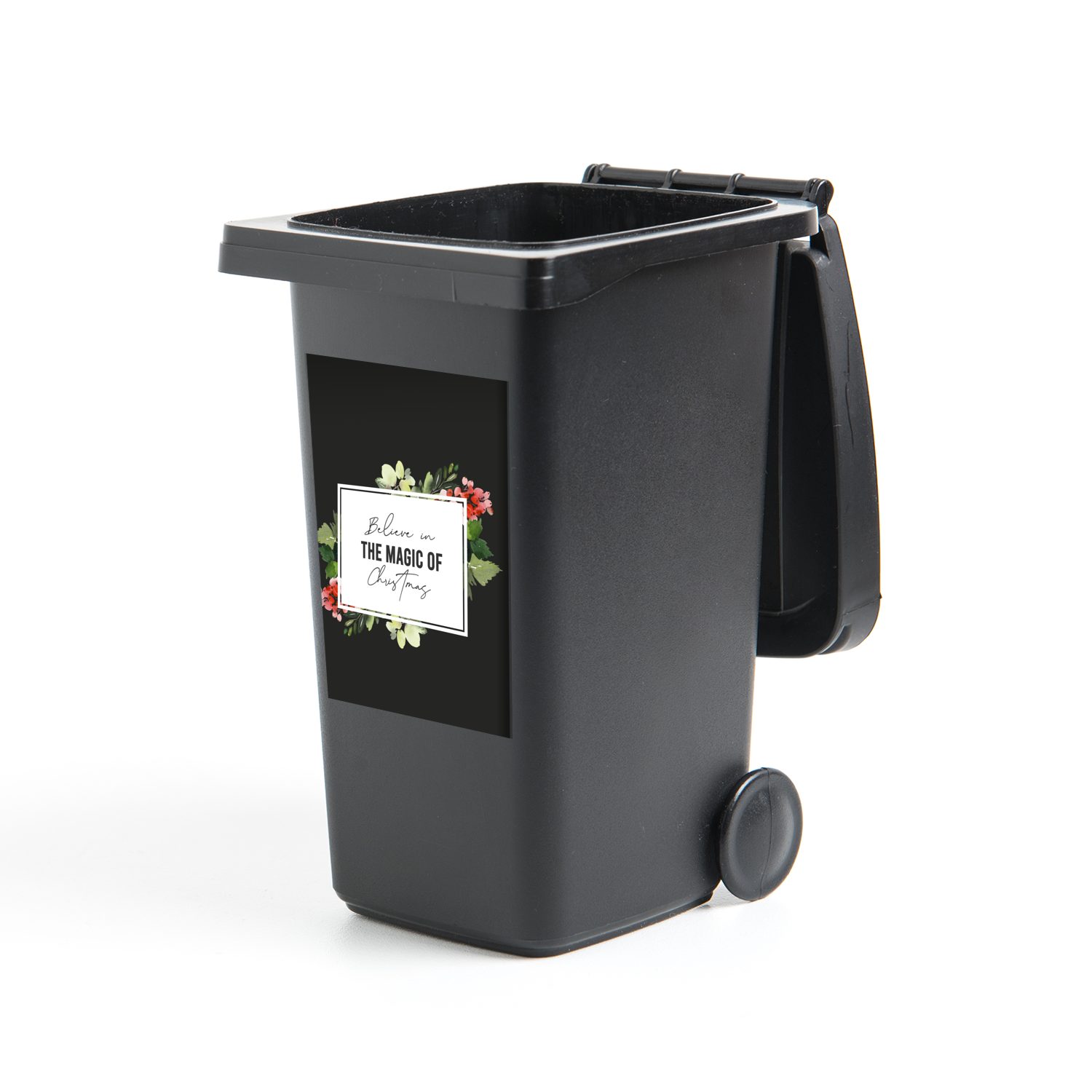 MuchoWow Container, Zitate St), (1 - - Sticker, Wandsticker Blumen Mülltonne, Abfalbehälter Weihnachten Mülleimer-aufkleber,