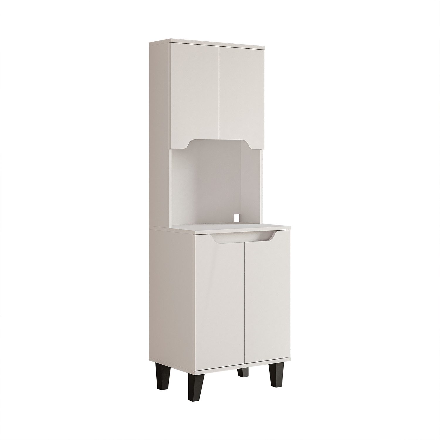 Roomart Küchenbuffet DEFNE mit Nische Kaffeebar Mikrowellenschrank Vorratsschrank, 5 Farben Offene Nische für Kaffeemaschine, 4 Türfächer – Bild 5 von 5