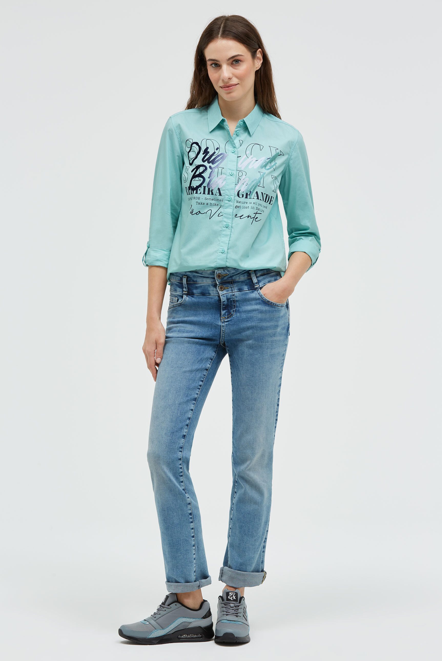 SOCCX Langarmbluse im Turn-Up-Look