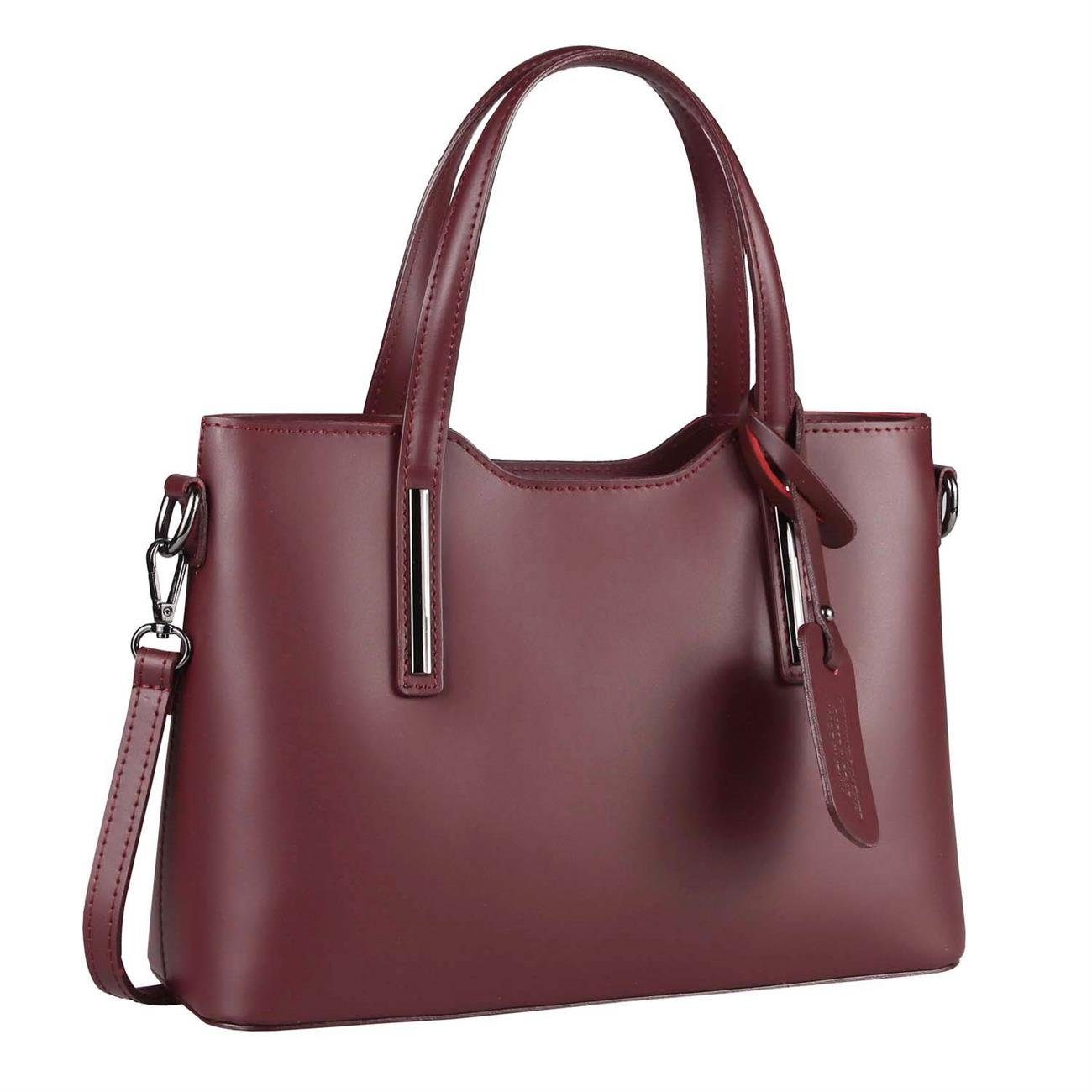 ITALYSHOP24 Schultertasche Made in Italy Damen echt Leder Henkeltasche Shop günstig online kaufen