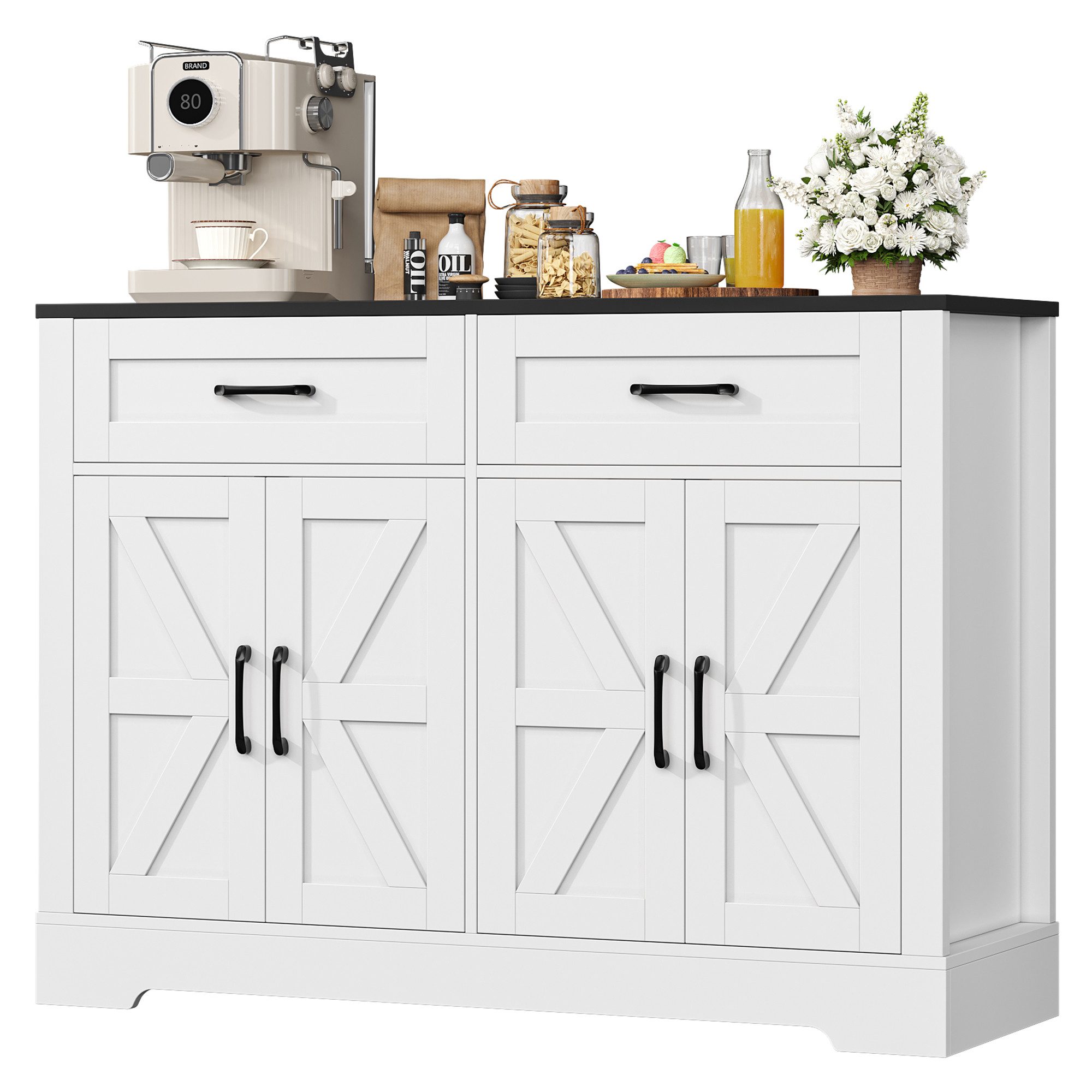 HOMECHO Sideboard, Küchenbuffet mit Arbeitsplatten, 2 günstig online kaufen