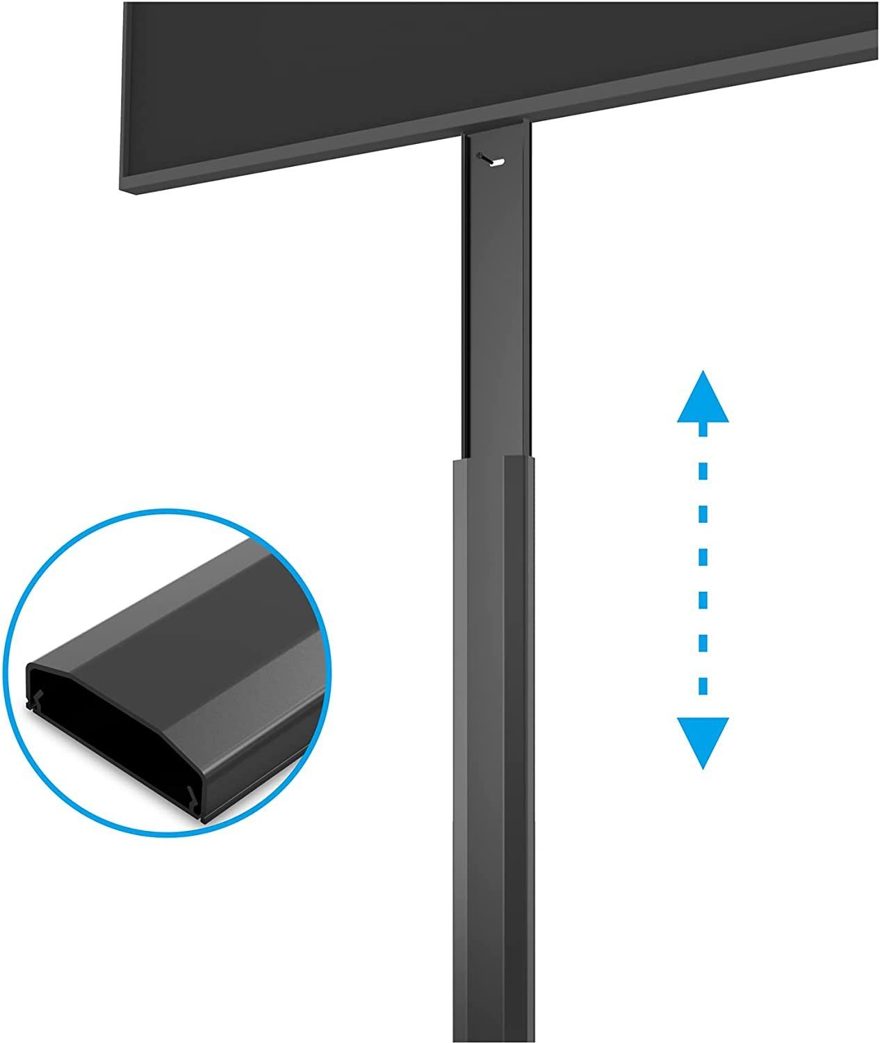 PureMounts Kabelkanal mit Klebeband + Schrauben/Dübel, aus Kunststoff, Länge: 50cm, Breite 6cm, Farbe: schwarz – Bild 4 von 5