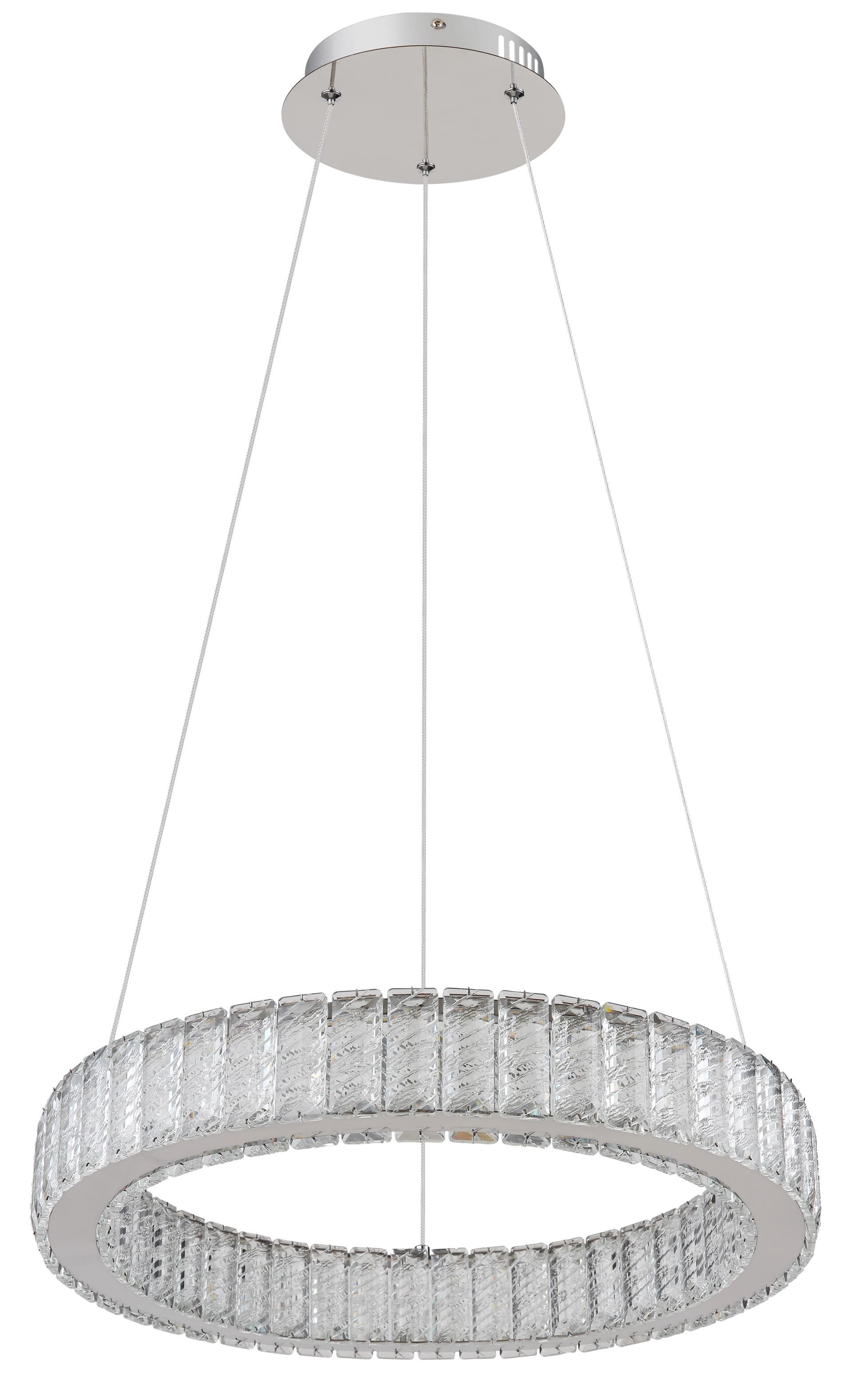 GLOBO LIGHTING LED-Hängeleuchte MUCKY, Dimmfunktion, Memoryfunktion, Nachtlichtfunktion, mehrere Helligkeitsstufen, LED fest integriert, warmweiß - kaltweiß, Hängelampe, Kristalle, elegante Designleuchte, Esstisch