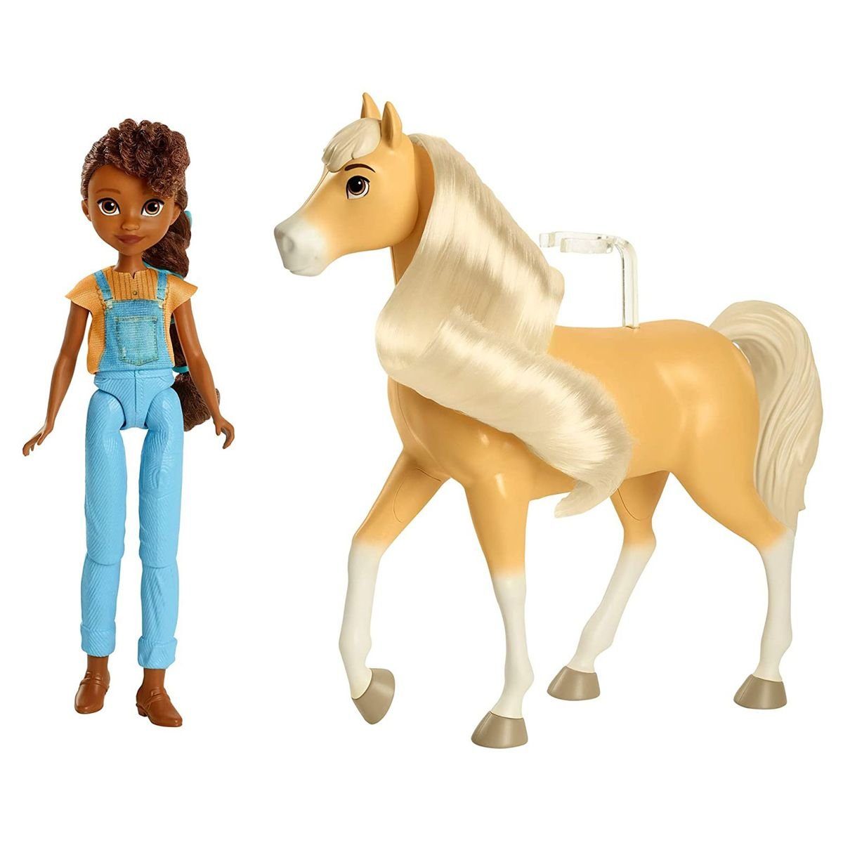 Mattel® Puppen Accessoires-Set Mattel GXF22 - DreamWorks - Spirit -  Spielset, Puppe mit Pferd, Pru und Chica Linda, Reitabenteuer