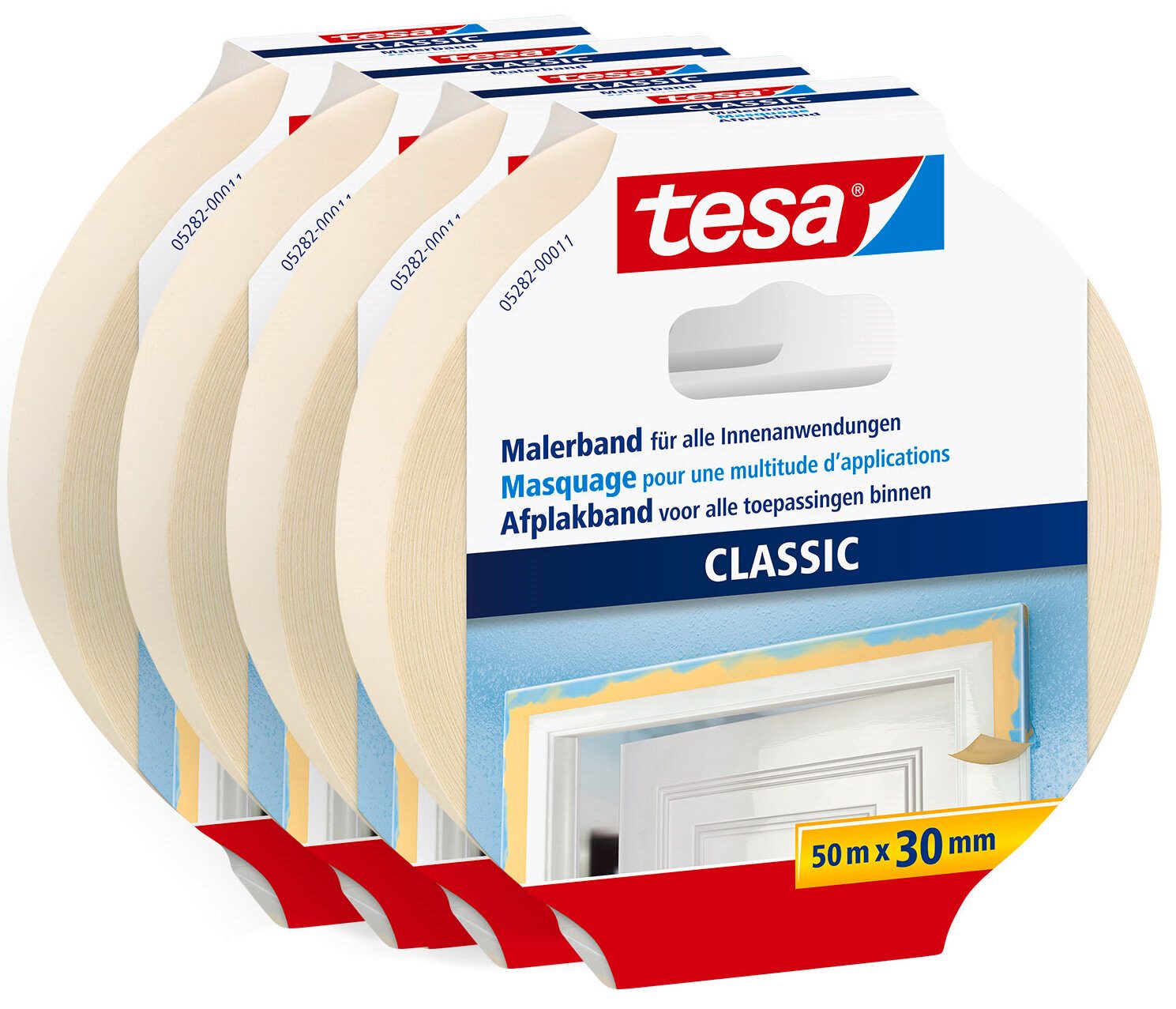 tesa Kreppband CLASSIC Malerband (Spar-Set, 4-St., günstig online kaufen