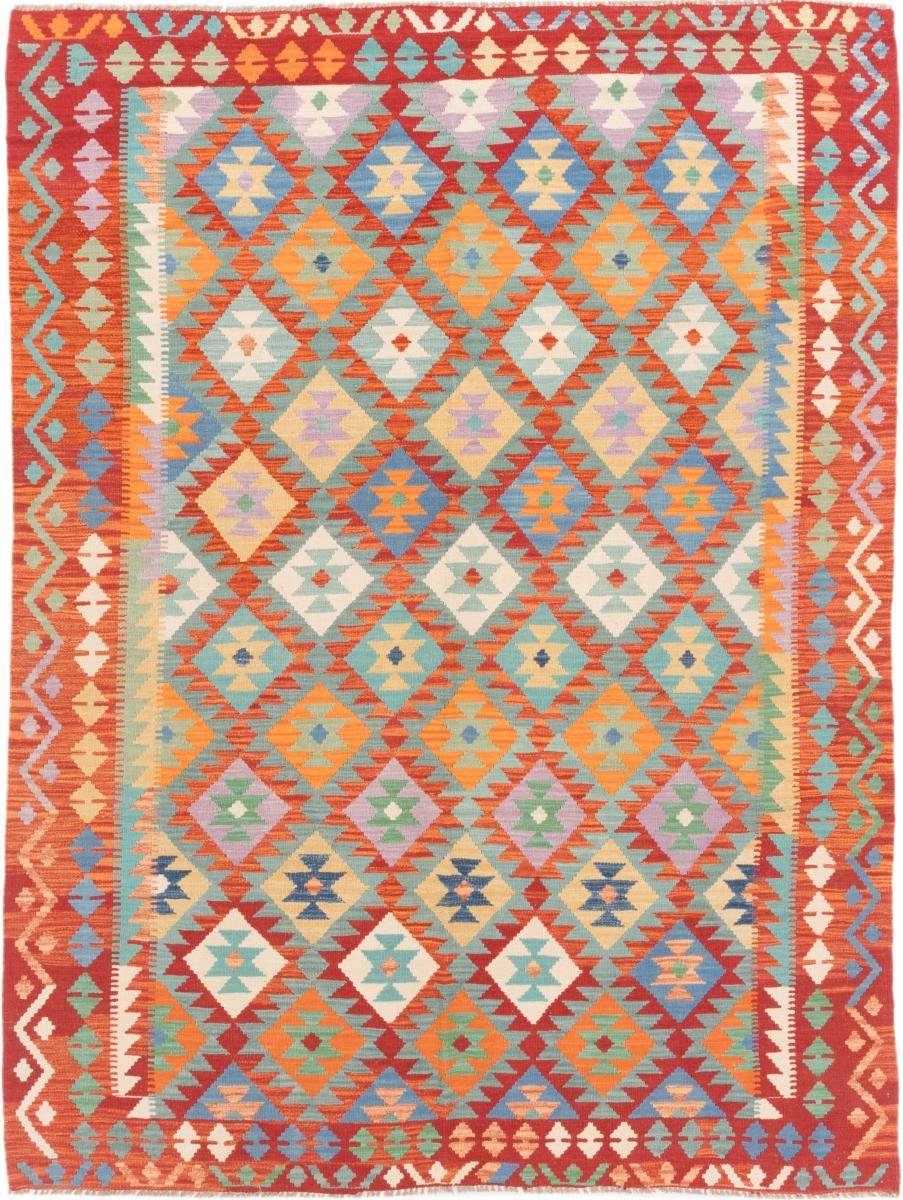 Orientteppich Kelim Afghan 211x278 Handgewebter Orientteppich, Nain Trading, rechteckig, Höhe: 3 mm