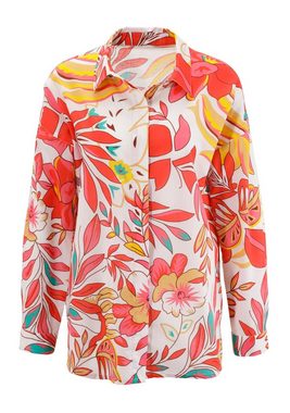 Aniston CASUAL Hemdbluse im Tropical-Style mit Blättern und Blüten bedruckt - NEUE KOLLEKTION