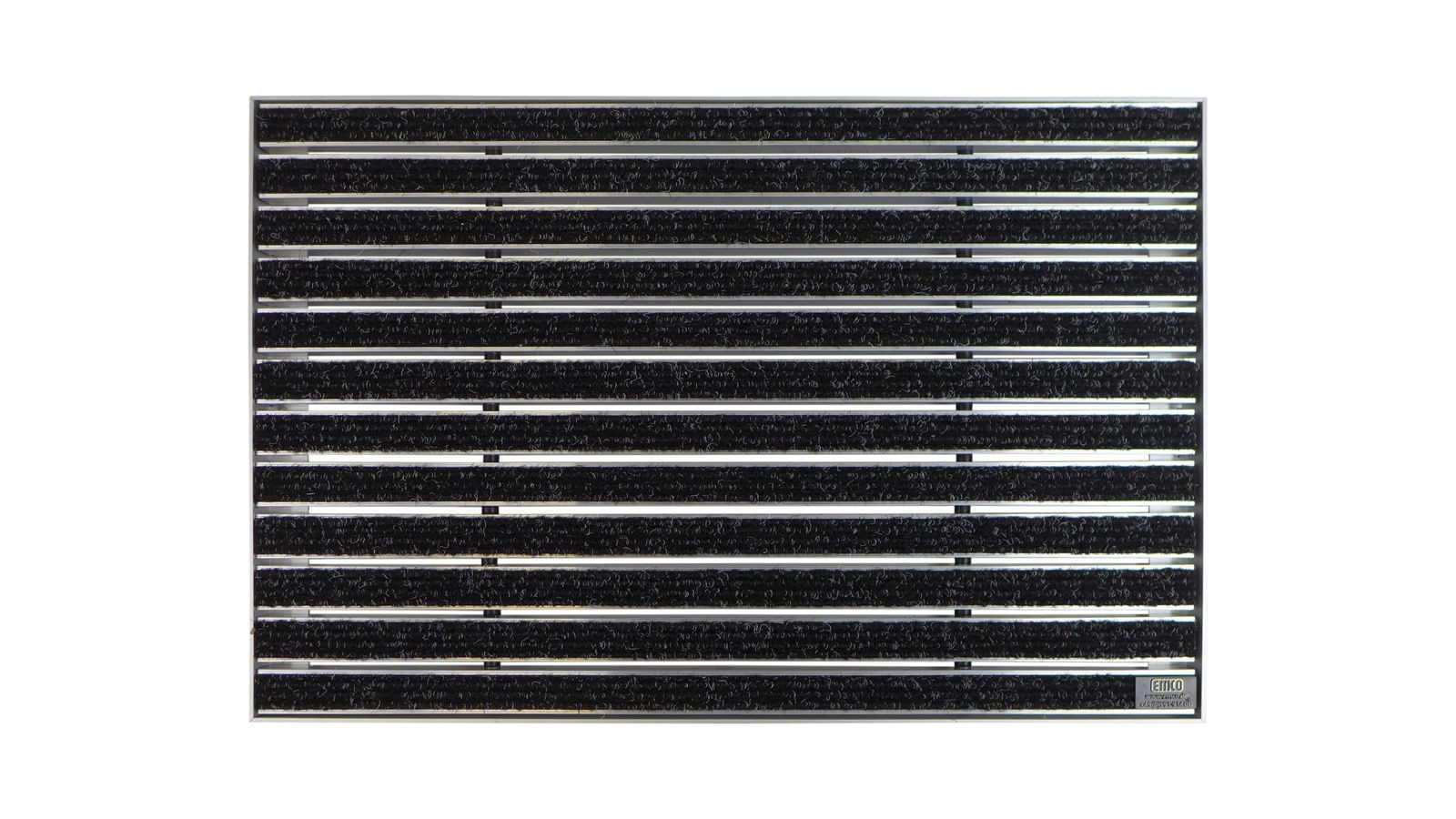 Emco Fußmatte Eingangsmatte DIPLOMAT + Rahmen Aluminium, Rips Anthrazit, rechteckig, Höhe: 25 mm, Größe: 600x400 mm, für Innen- und überdachten Außenbereich – Bild 3 von 5