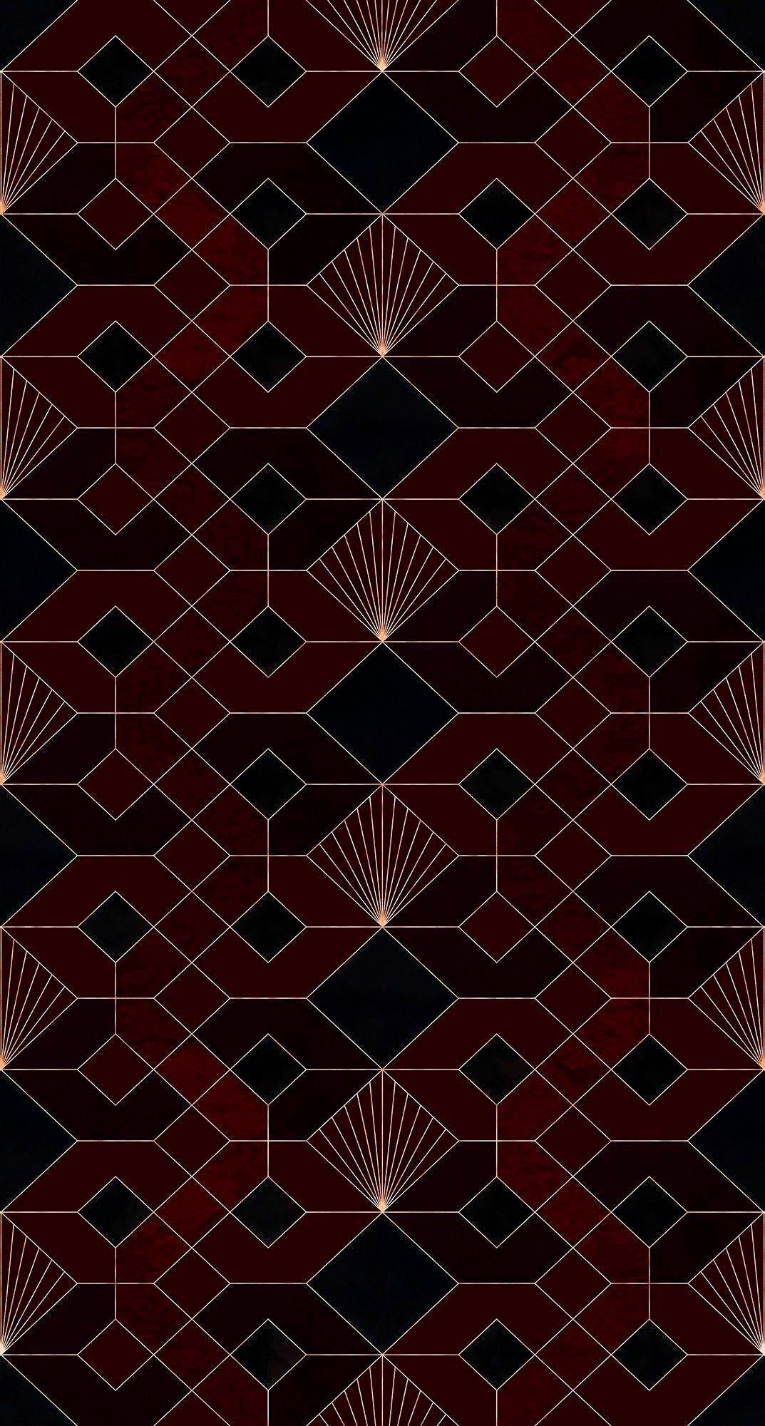 Komar Vliestapete Coquilles, 150x280 cm (Breite x Höhe) rot/schwarz