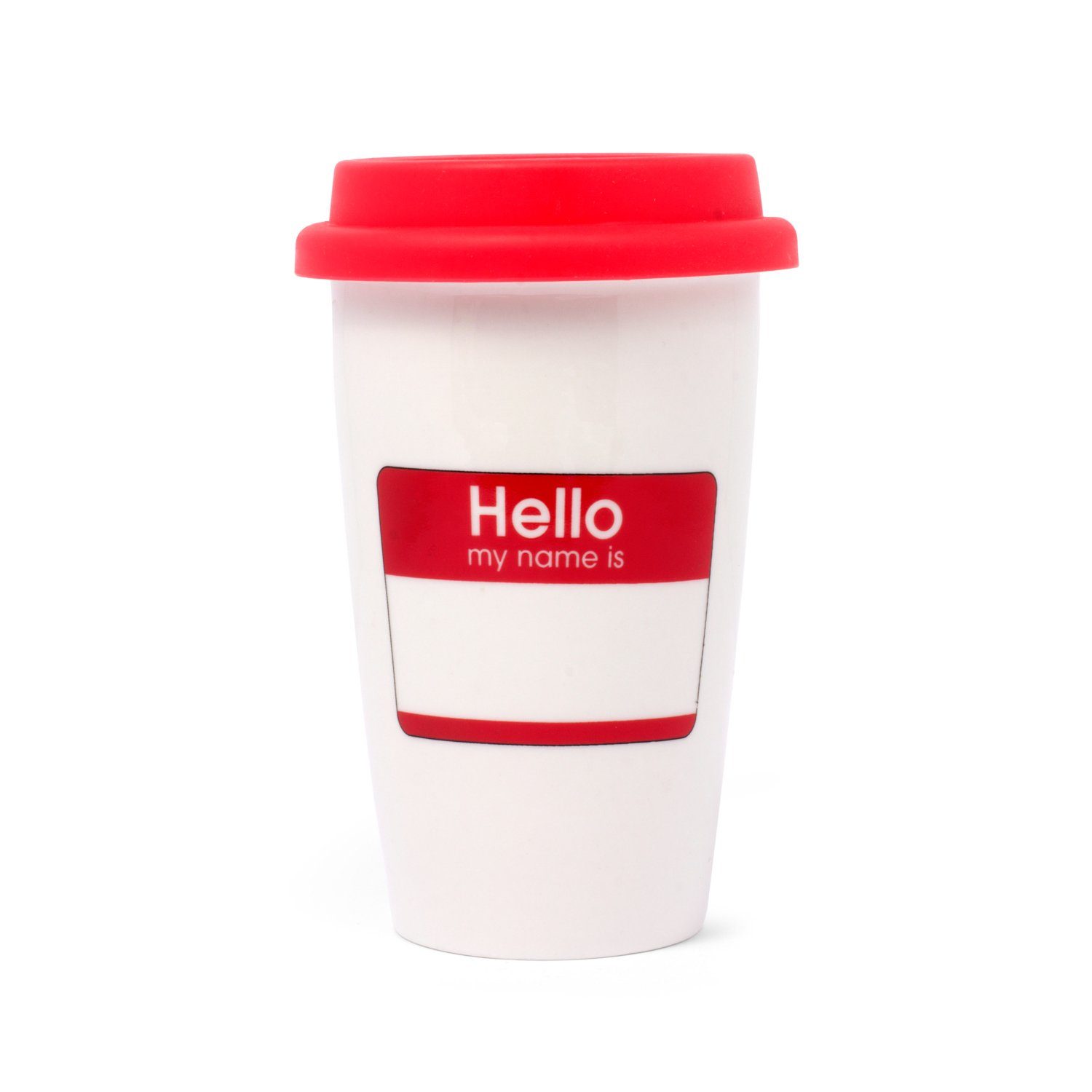 Thumbs Up Coffee-to-go-Becher Keramikbecher mit - Is", My Silikondeckel Name beschreibbar "Hello Keramik