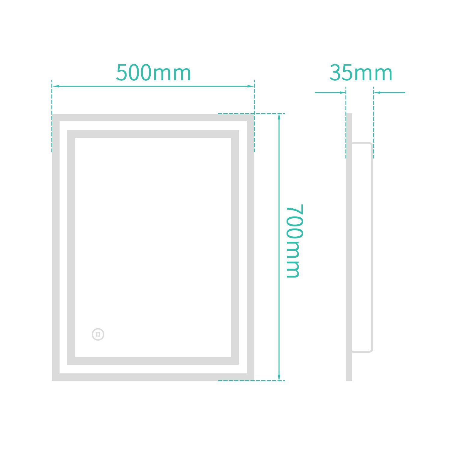 Wandschalter), Touch, Led einstellbar, WDWRITTI Helligkeit 50x70 Badezimmerspiegel (Speicherfunktion, energiesparender, 100x60 mit Wandspiegel Badspiegel Vertical/Horizontal 3Lichtfarben, Installation beleuchtung 80x60