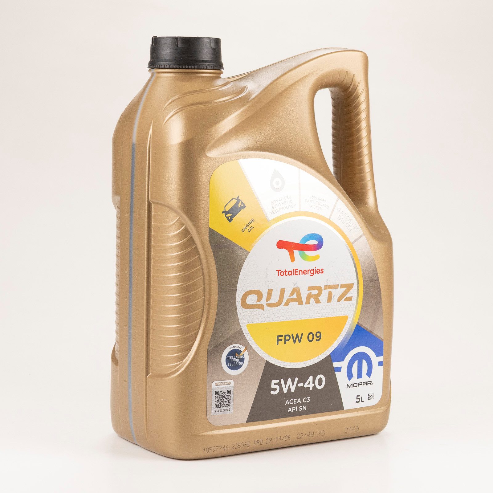 TotalEnergies Motoröl Total Quartz Mopar FPW/09 5W-40 235955 5 Liter