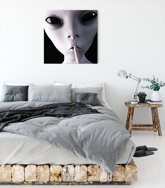 Pixxprint Leinwandbild Alien - nicht reden, Alien - nicht reden (1 St), Leinwandbild fertig bespannt, inkl. Zackenaufhänger
