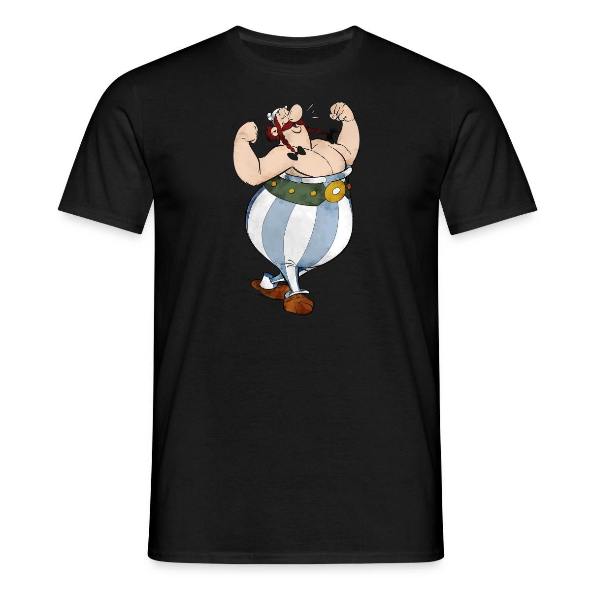 Spreadshirt T-Shirt Asterix & Obelix Glücklich Muskeln Männer T-Shirt (1-tlg)
