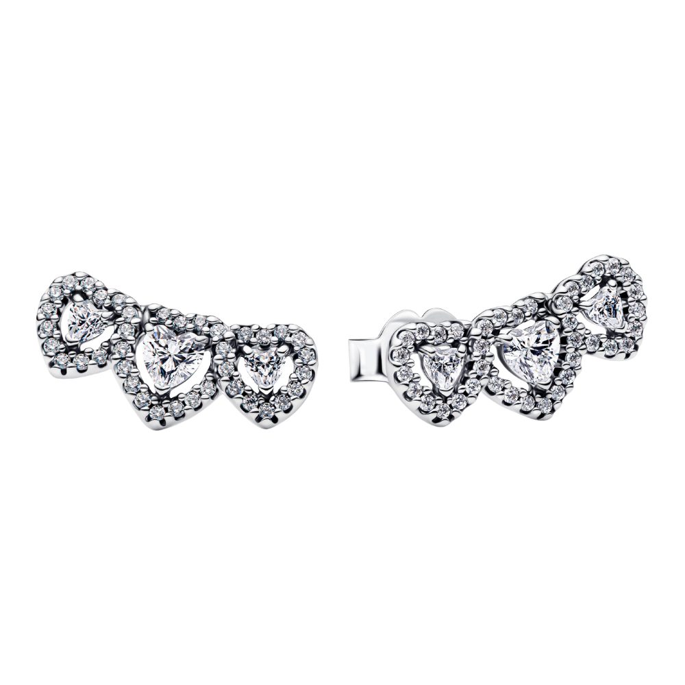 Pandora Paar Ohrstecker 294411C01, Herzen-Triologie silberfarben günstig online kaufen