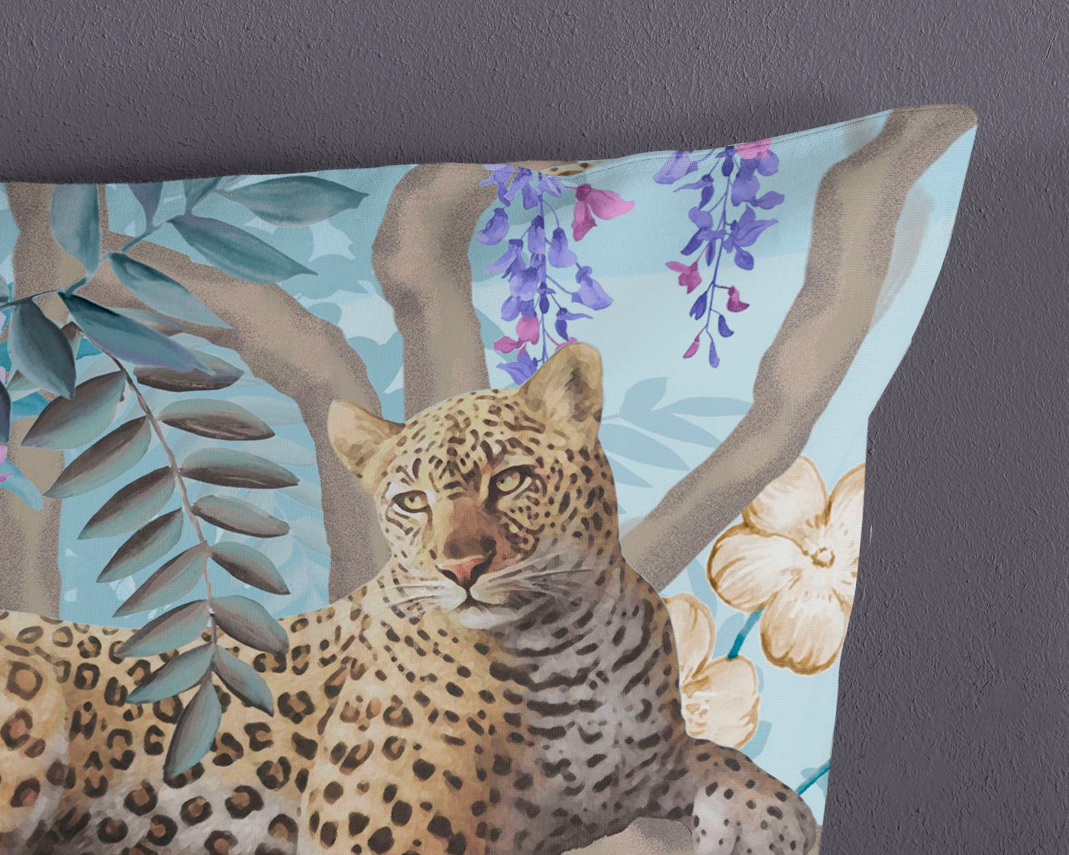 PURE luxury collection Wendebettwäsche Nani, Microfaser, 2 teilig, Mikrofaser, 135x200, Pflegeleicht, Reißverschluss, Wendeoptik, Leopard – Bild 4 von 5