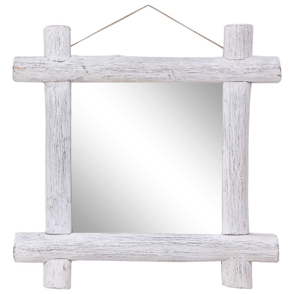 vidaXL Dekospiegel aus Recyceltes Holz + Glas in Weiß (BxH: 70x70 cm)