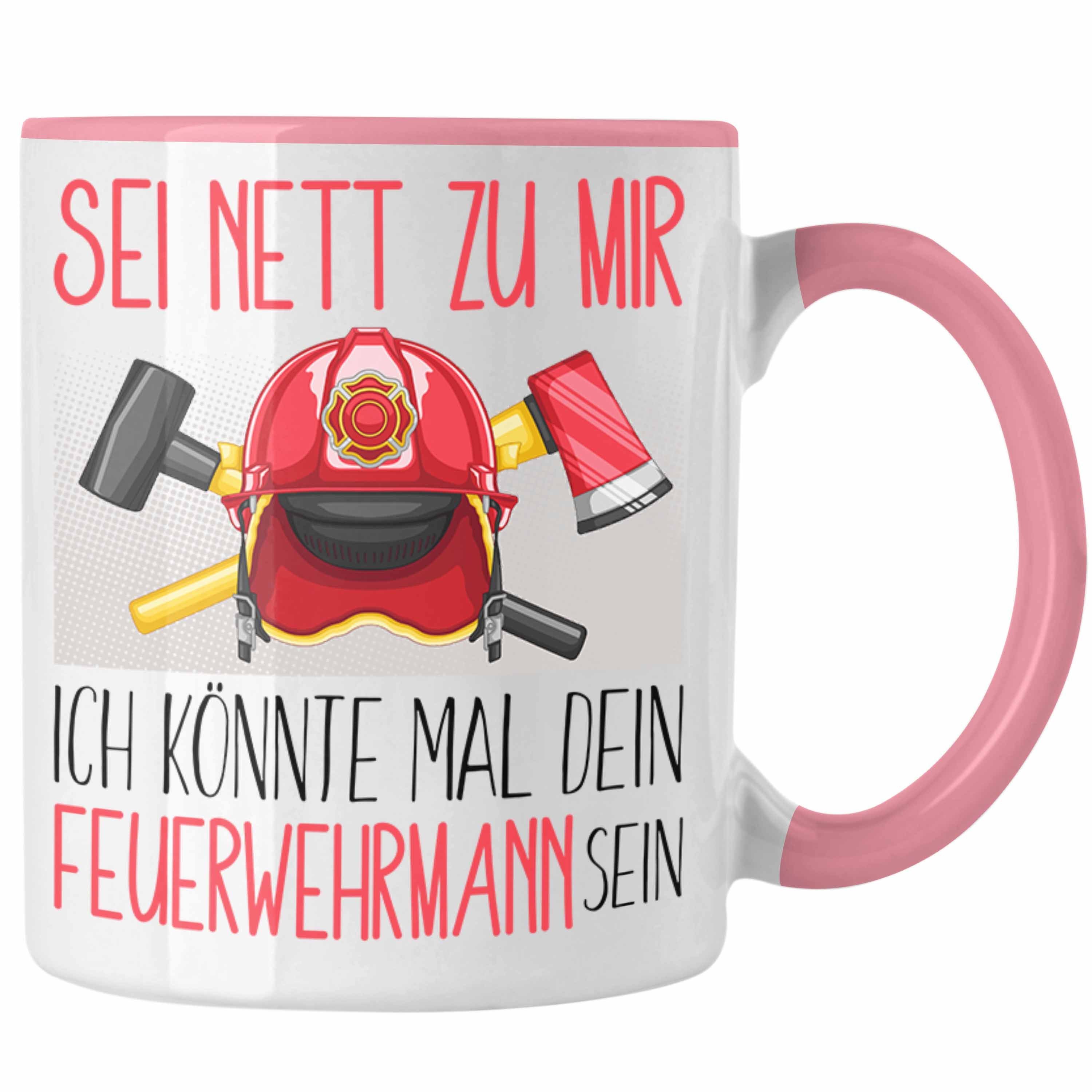 Trendation Tasse Feuerwehrmann Ausbildung Tasse Geschenk Feuerwehr Geschenkidee Sei Net Rosa