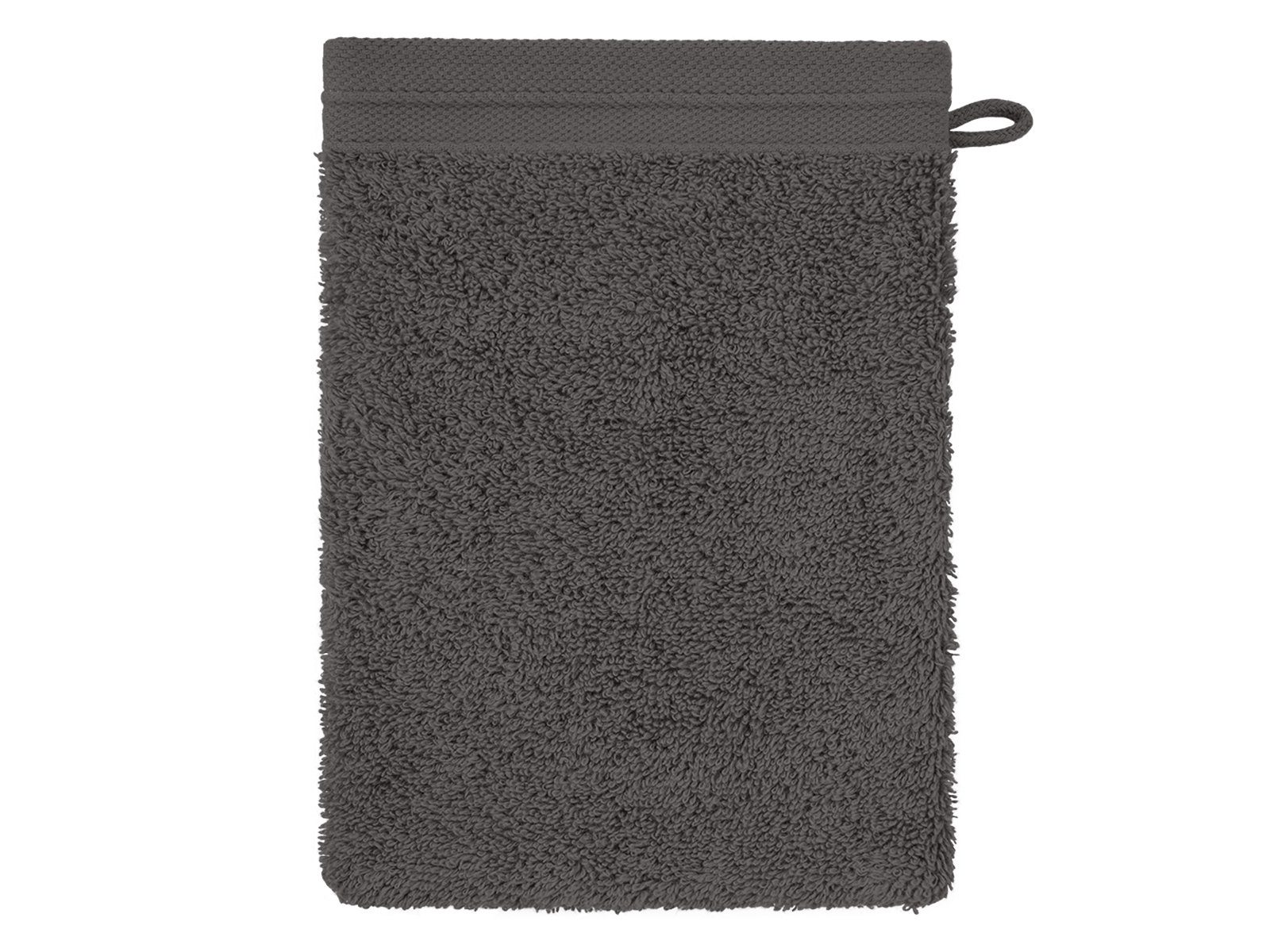Rapp Badaustattung Waschhandschuh Rapp 5er Waschhandschuh-Set in Uni Farben 100% Baumwolle - anthrazit, (Set, 5-St), ca. 16x21 cm Walkfrottee Waschlappen in Uni – Bild 2 von 4