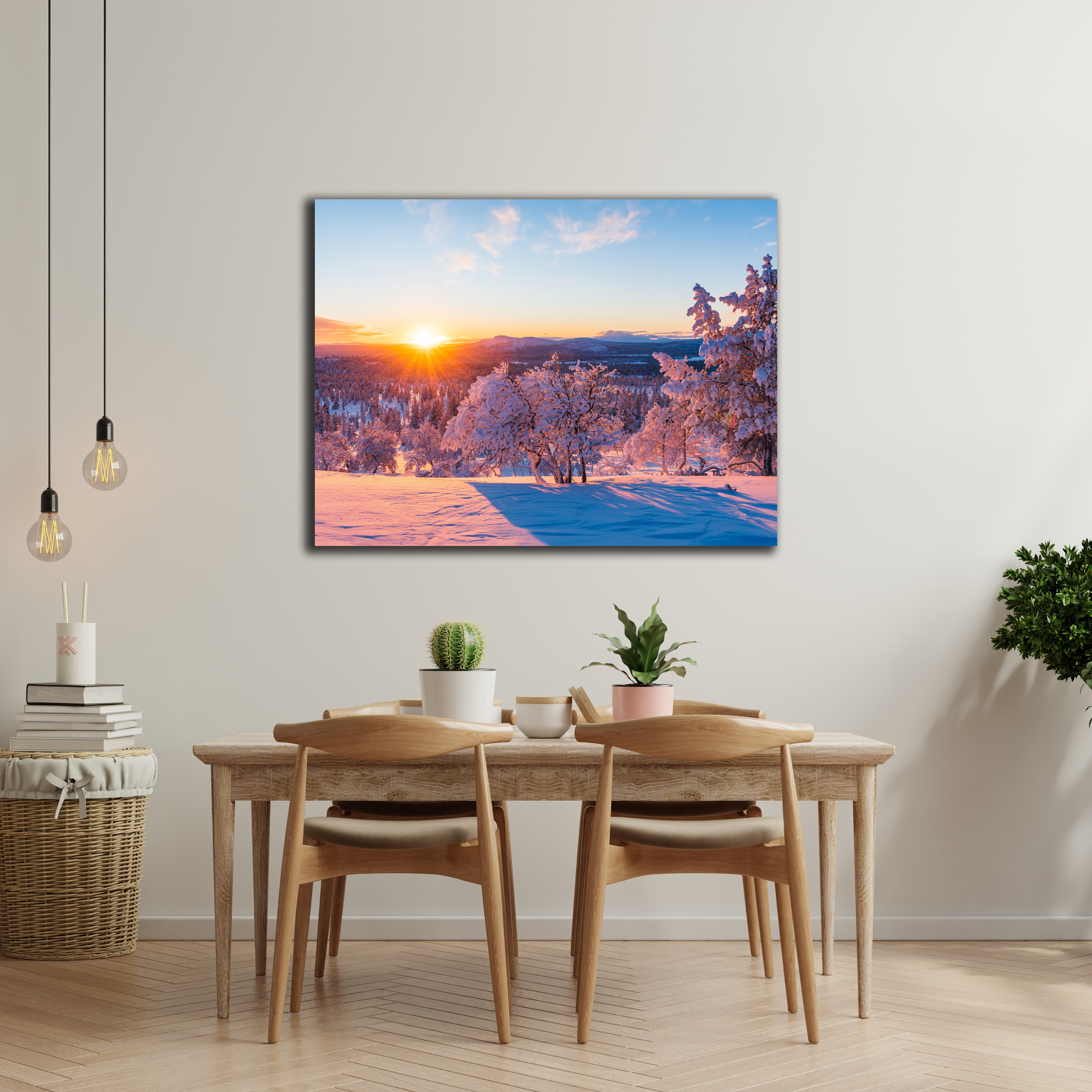 DARO Design Leinwandbild Modern Abstrakt Wandbilder XXL Wandbild Wand Deko Leinwand Bilder, (Winterlandschaft - Bild groß Wohnzimmer Schlafzimmer Küche Esszimmer Einteilig Querformat Fotodruck Leinwände Wanddeko Abstrakte Kunst Boho), 30x20cm
