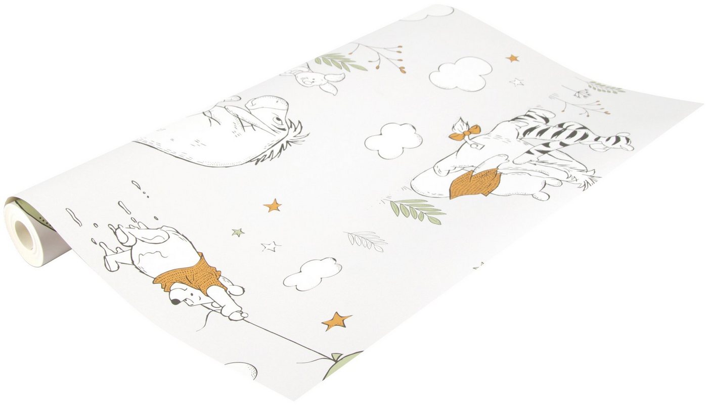 Disney Papiertapete »Winnie Puuh auf, auf und davon«, (1 St), Grau/Orange - 10mx53cm-kaufen