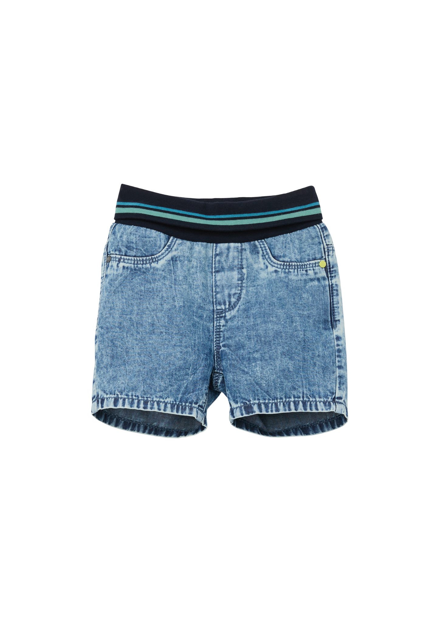 s.Oliver Shorts Leg / Jeans-Shorts Kontrast-Details Rise High Fit Regular / / Straight