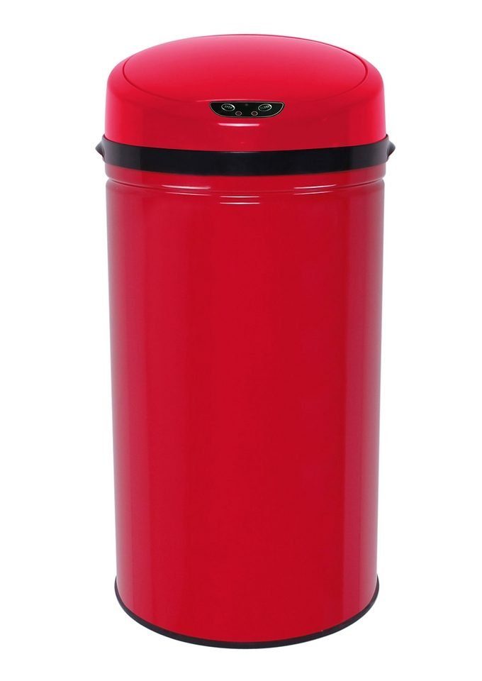 ECHTWERK Mülleimer INOX RED, Infrarot-Sensor, Korpus aus Edelstahl, Fassungsvermögen 42 Liter