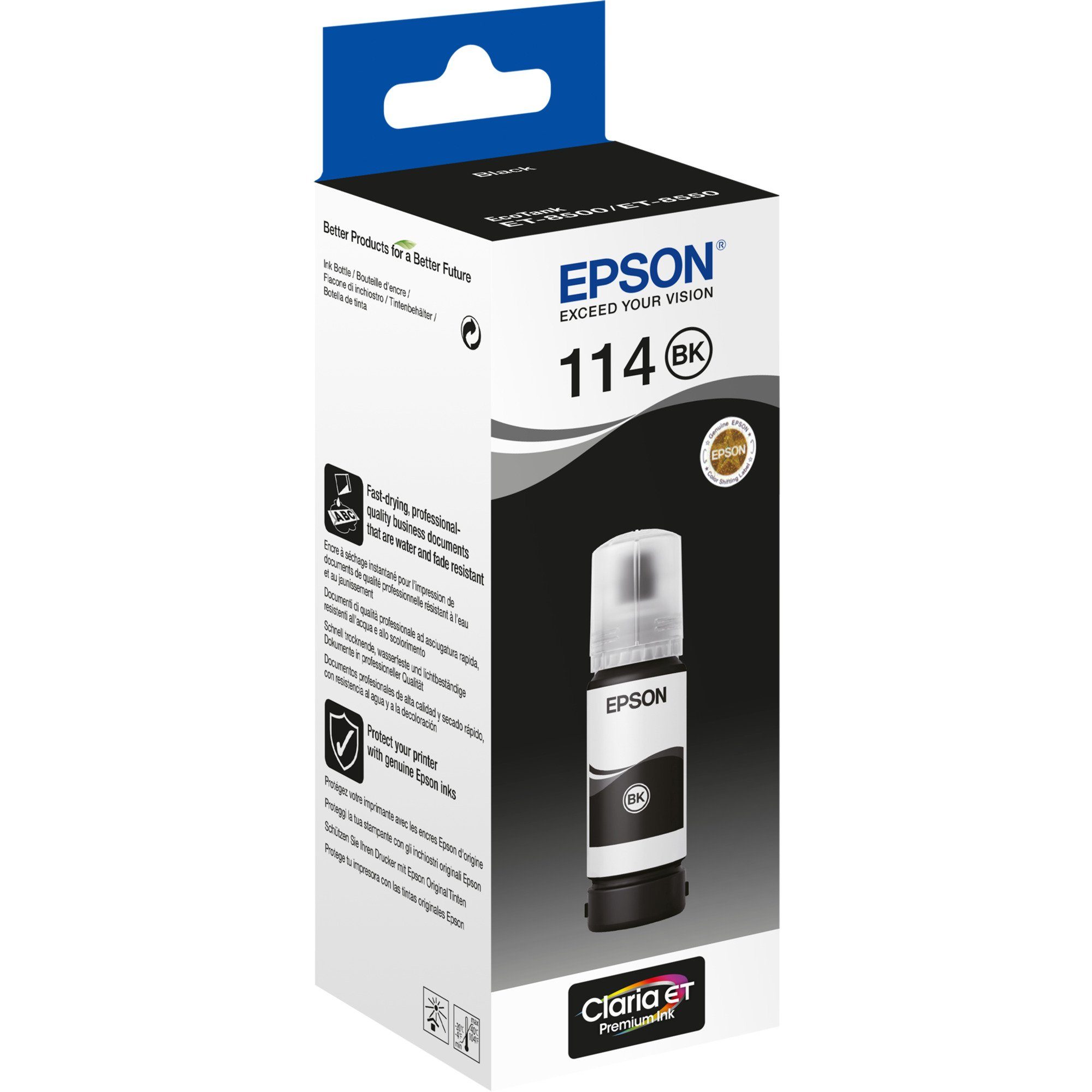 Epson Epson Tinte EcoTank Pigment-schwarz 114 pigment schwarz Tintenpatrone