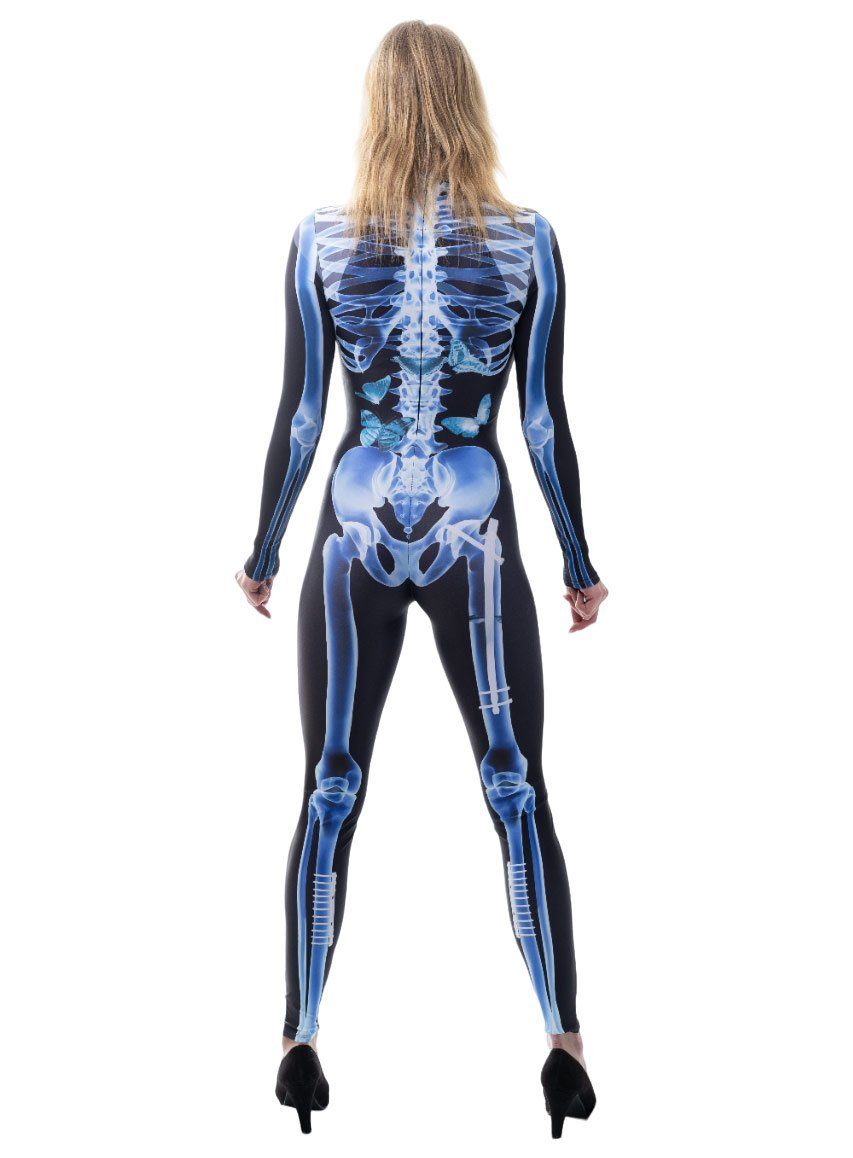 Metamorph Kostüm X-Ray Catsuit Kostüm, Hautenger Overall im leuchtend blaue günstig online kaufen