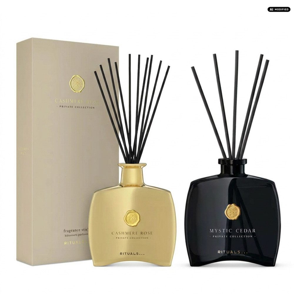 Rituals Duftstäbchen Rituals Private Collection Cashmere Rose Mystic Cedar Duft Duo (Luxuriöses Duftstäbchen Duo für elegantes Raumambiente)