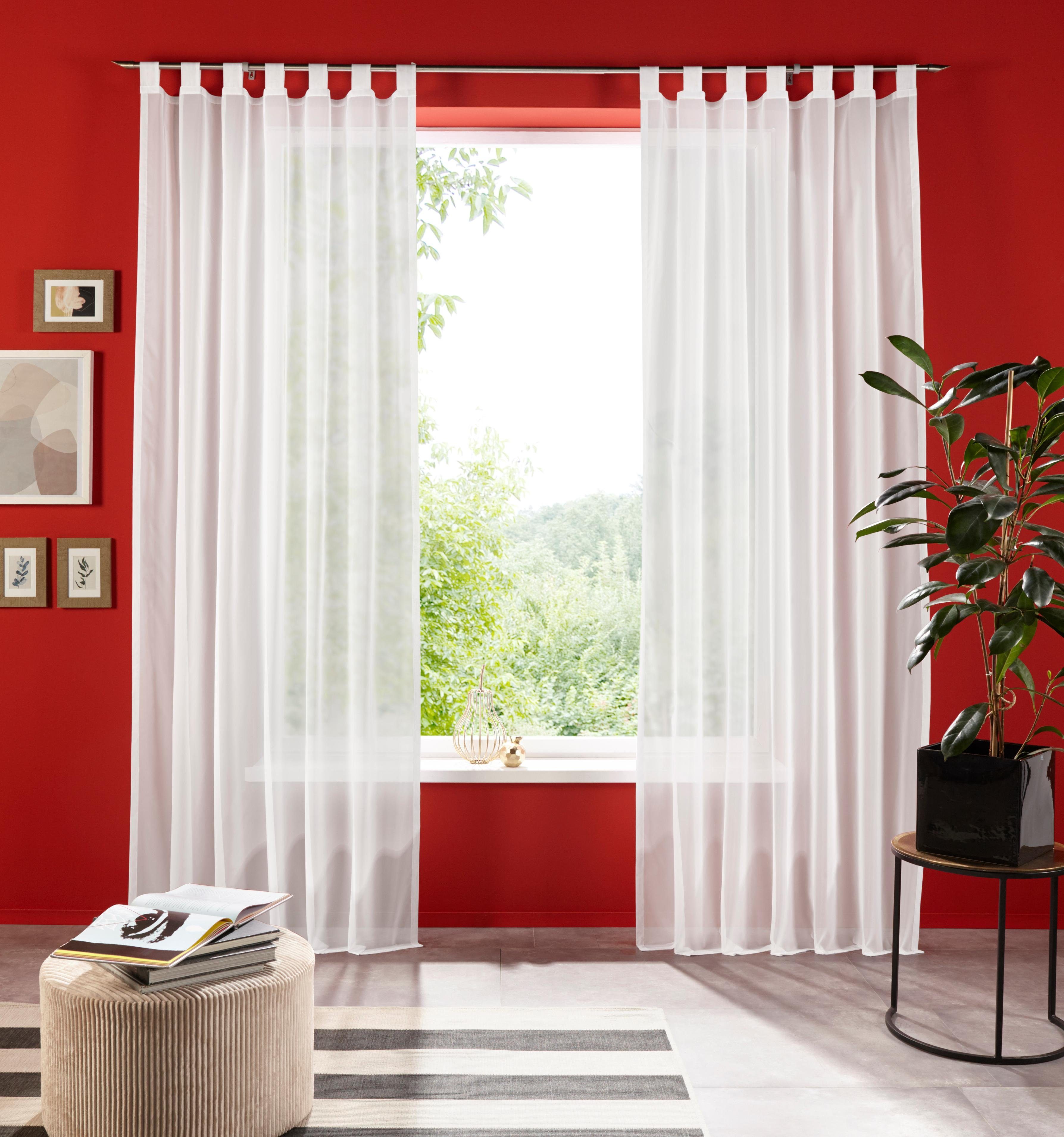 my home Gardine XANA mit Ösen, Kräuselband oder Schlaufen (1 St), Schlaufen günstig online kaufen