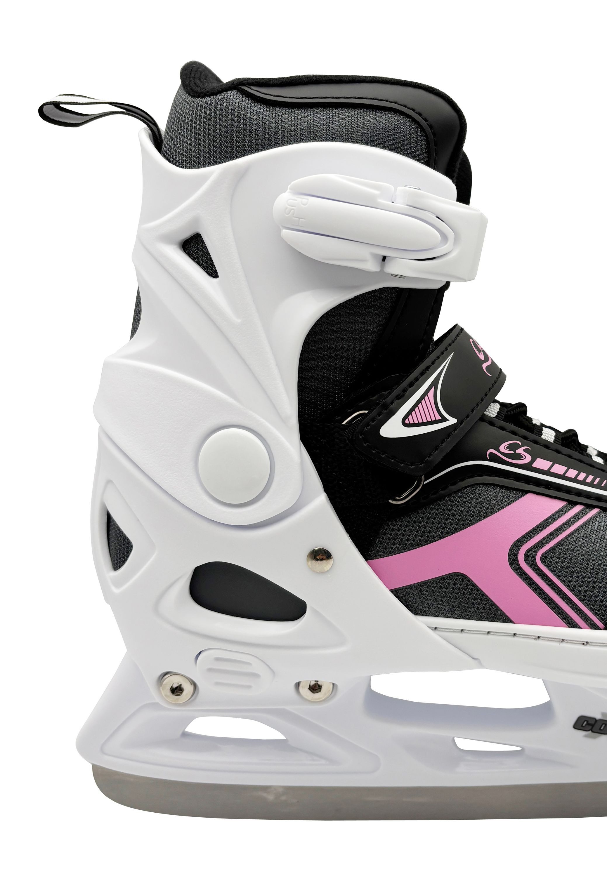 Cox Swain Schlittschuhe POLAR – größenverstellbar, Softboot – Grey/Pink – S (33-36), Verstellbare Schlittschuhe mit Edelstahlkufen – Bild 5 von 5