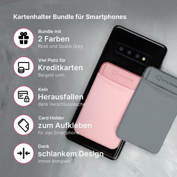 Lotta Power SoftCase Kartenhalter für Smartphones Grey + Rose Bundle Smartphone-Tragegurt