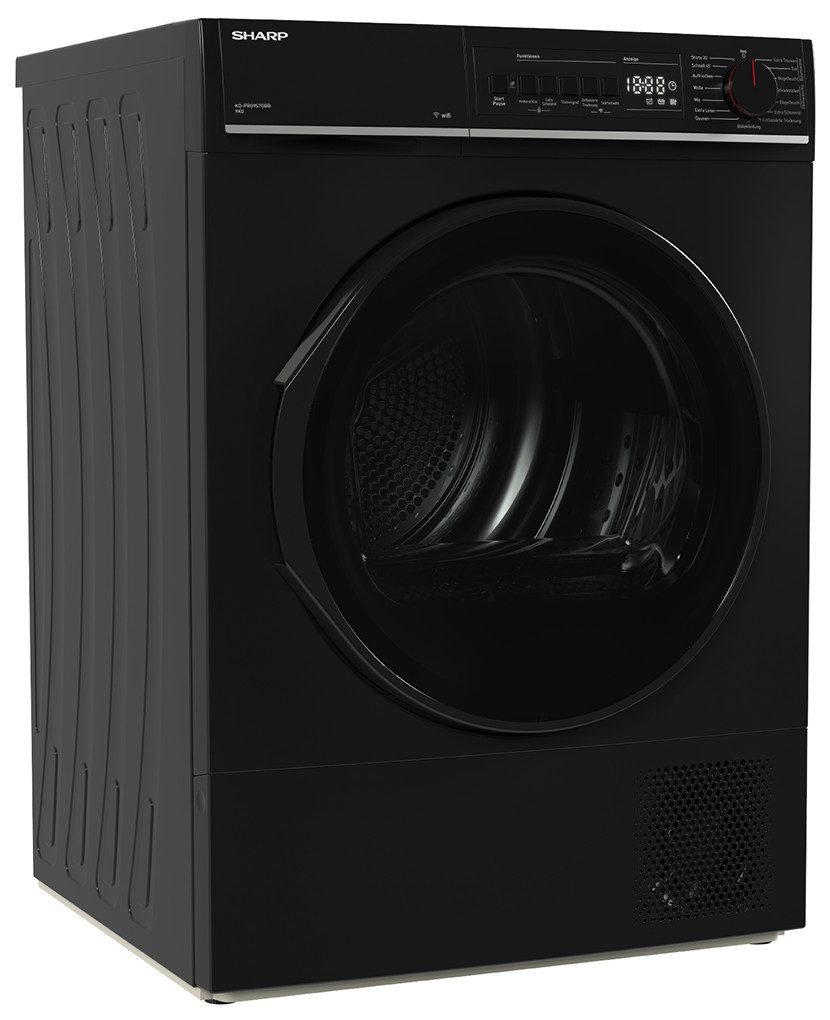 Sharp Wärmepumpentrockner KD-PRO9S7GBB-DE, Programmknebel und SoftTouch-Bedienung mit LED-Display